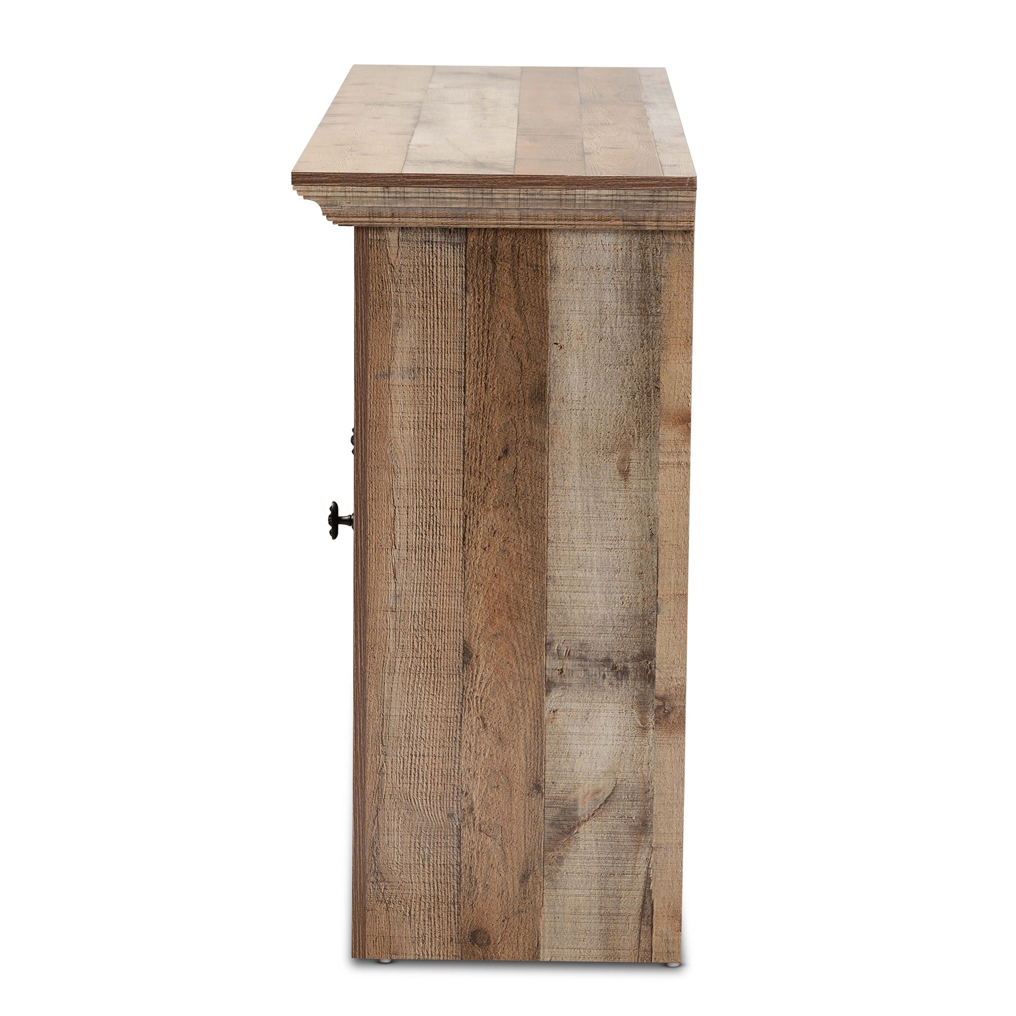 Baxton Studio Albert Modern and Contemporary Farmhouse Rustic Finished Wood 2-Door Dining Room Sideboard Buffet