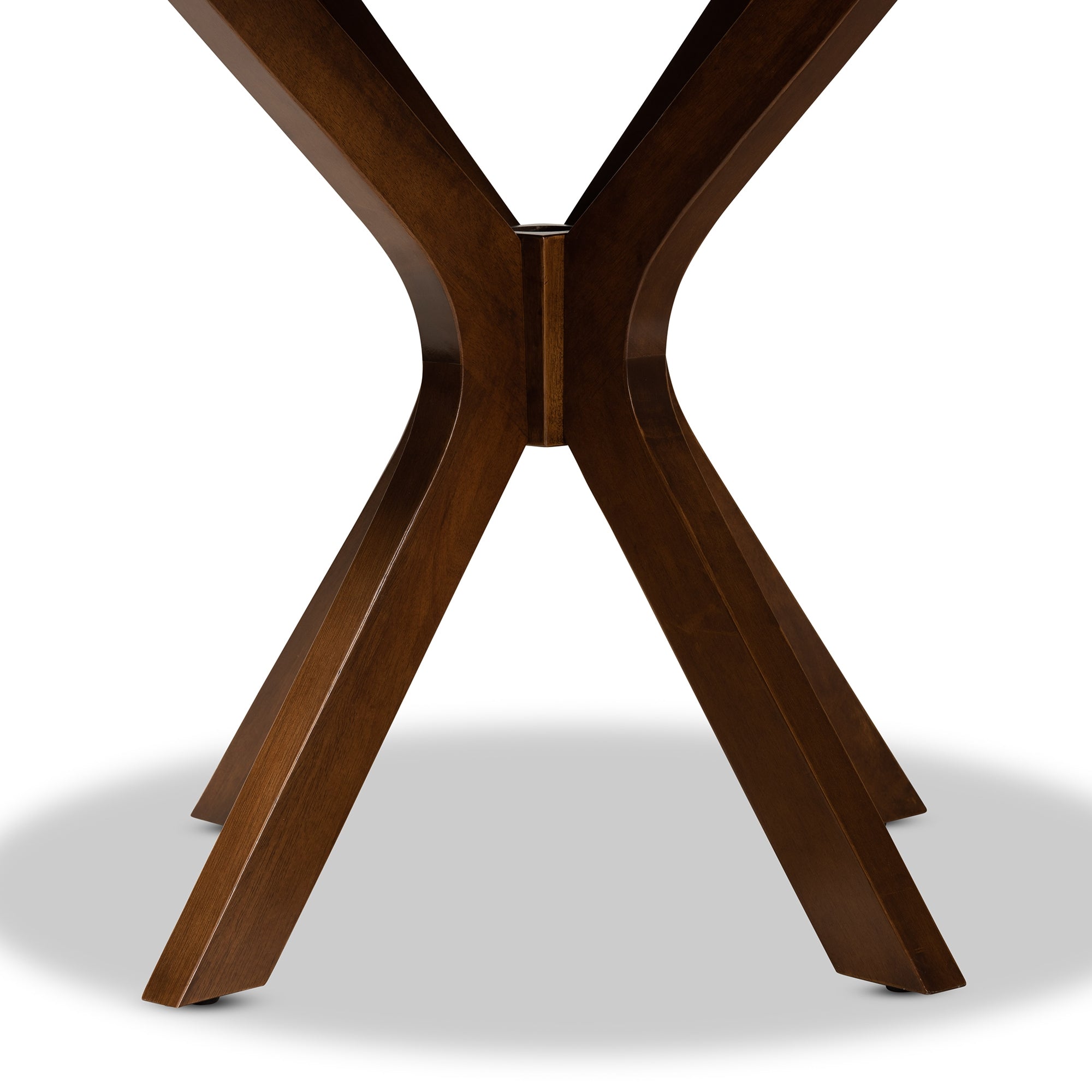 Baxton Studio Kenji Modern and Contemporary Walnut Brown Finished 34-Inch-Wide Round Wood Dining Table