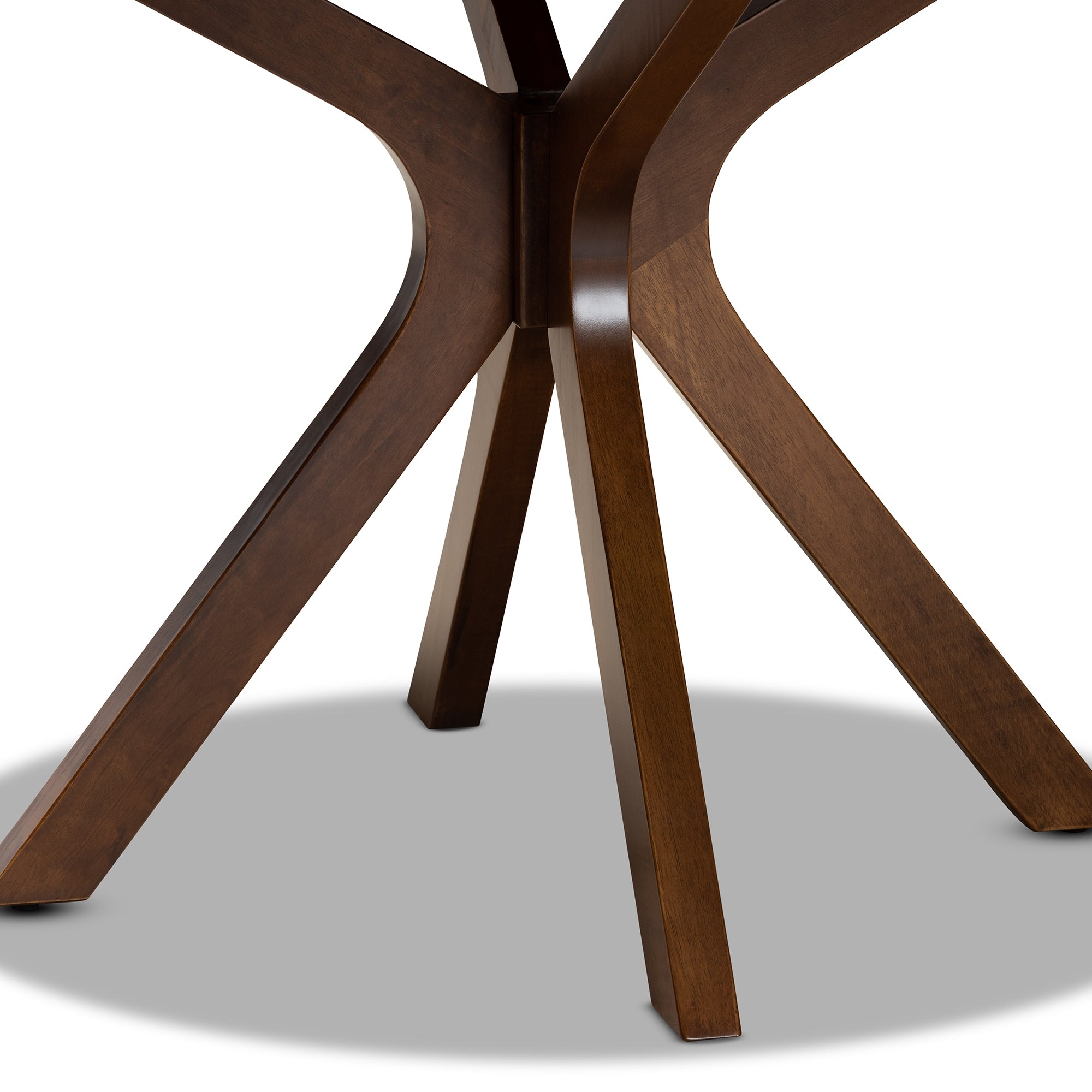 Baxton Studio Kenji Modern and Contemporary Walnut Brown Finished 45-Inch-Wide Round Wood Dining Table
