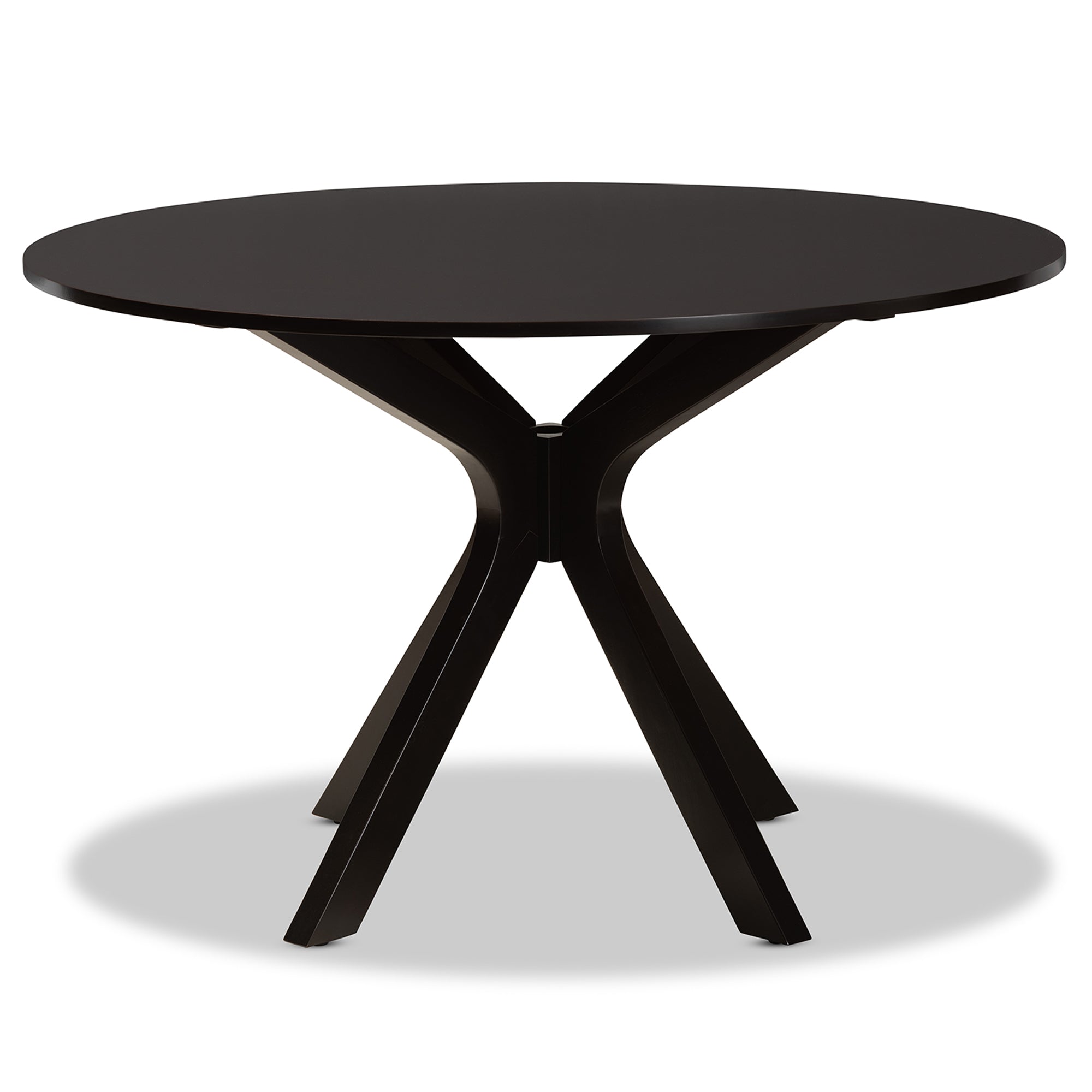 Baxton Studio Kenji Modern and Contemporary Dark Brown Finished 45-Inch-Wide Round Wood Dining Table
