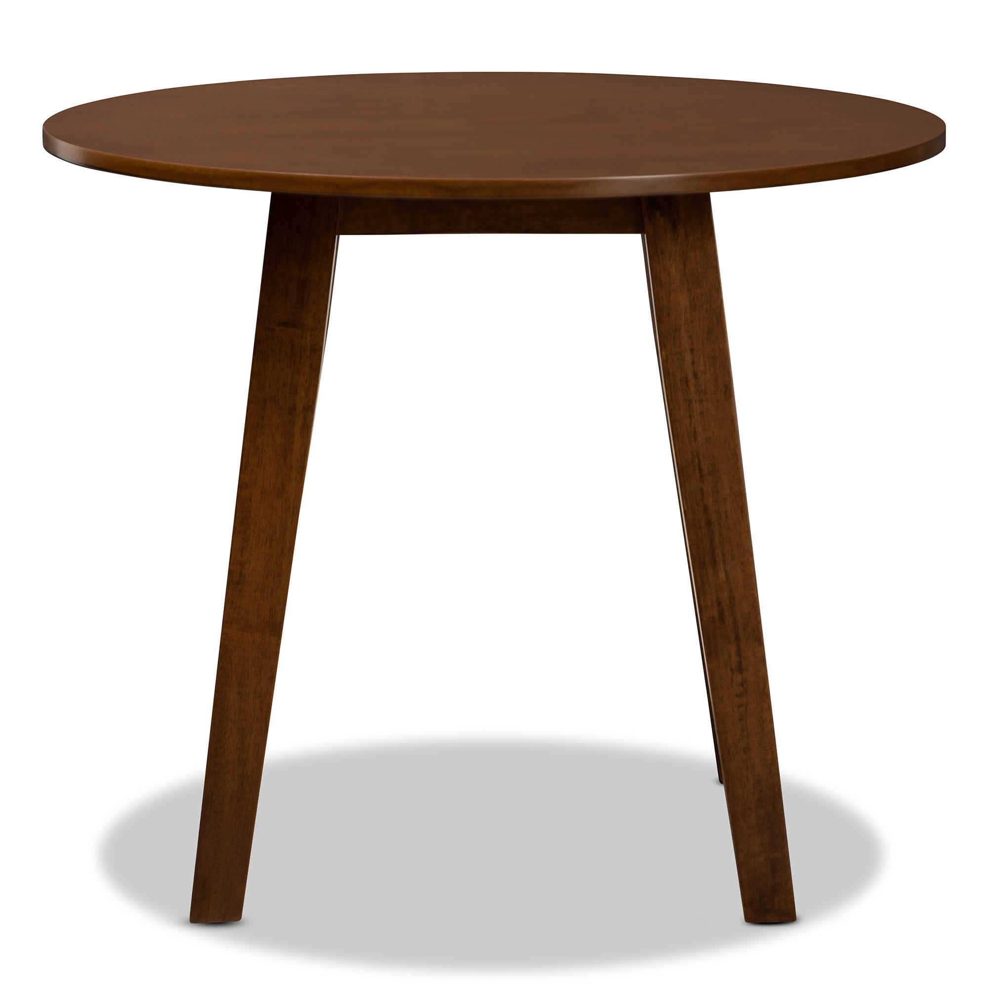 Baxton Studio Ela Modern and Contemporary Walnut Brown Finished 35-Inch-Wide Round Wood Dining Table