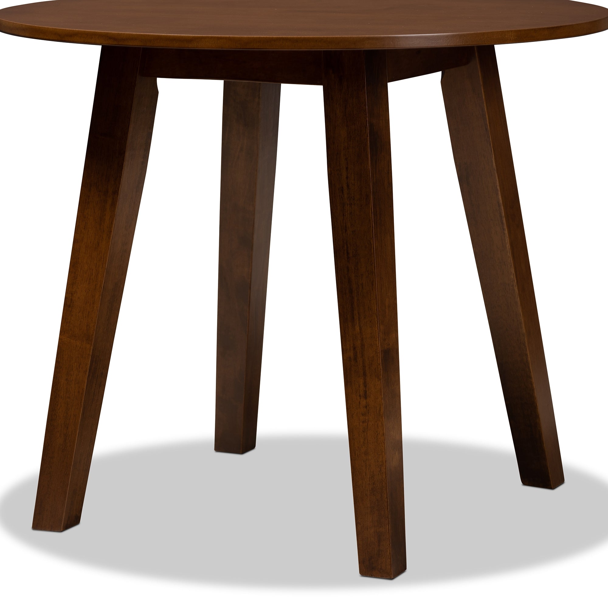 Baxton Studio Ela Modern and Contemporary Walnut Brown Finished 35-Inch-Wide Round Wood Dining Table