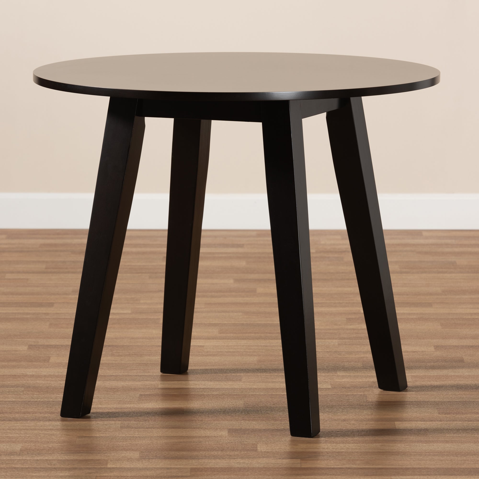 Baxton Studio Ela Modern and Contemporary Dark Brown Finished 35-Inch-Wide Round Wood Dining Table