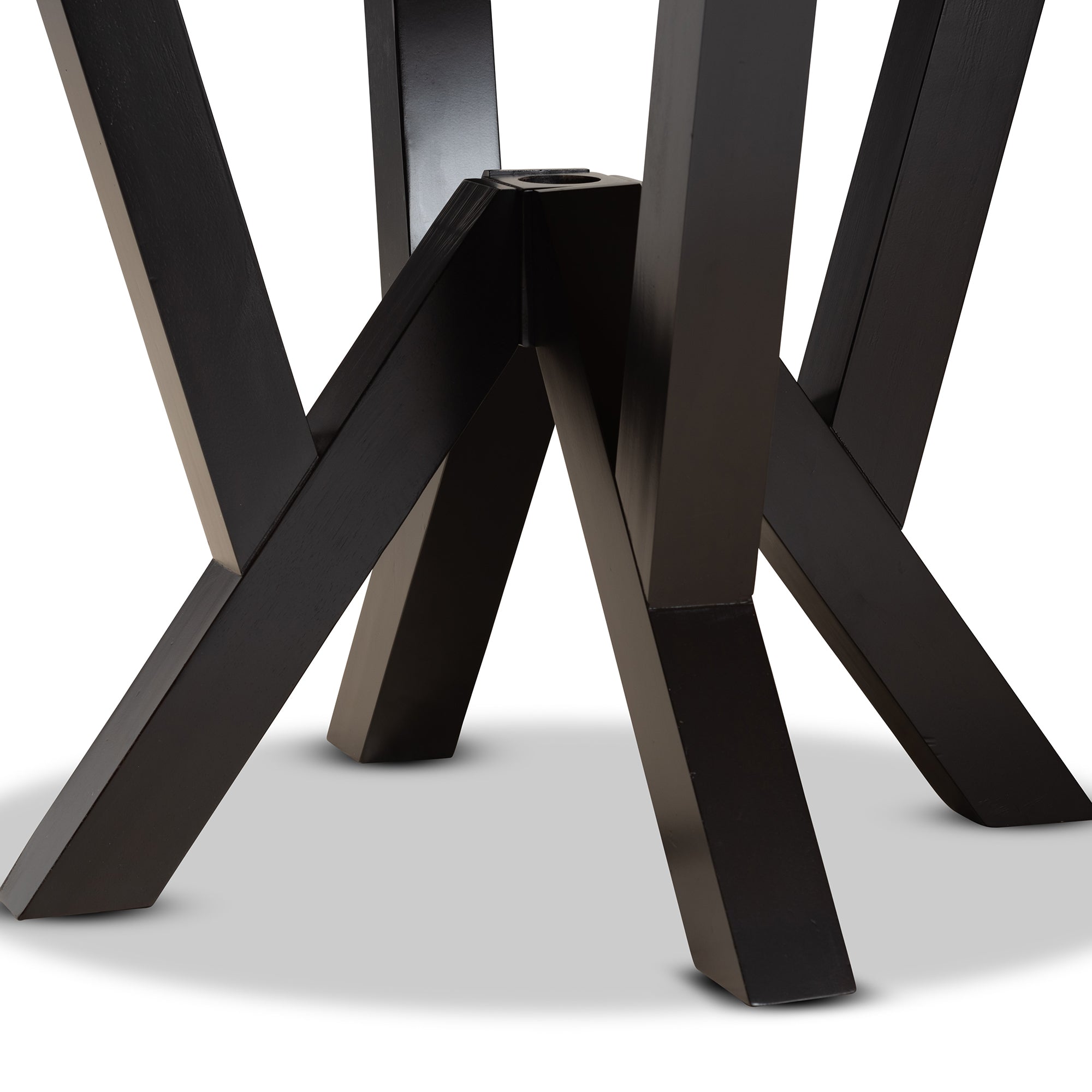 Baxton Studio Irene Modern and Contemporary Dark Brown Finished 35-Inch-Wide Round Wood Dining Table
