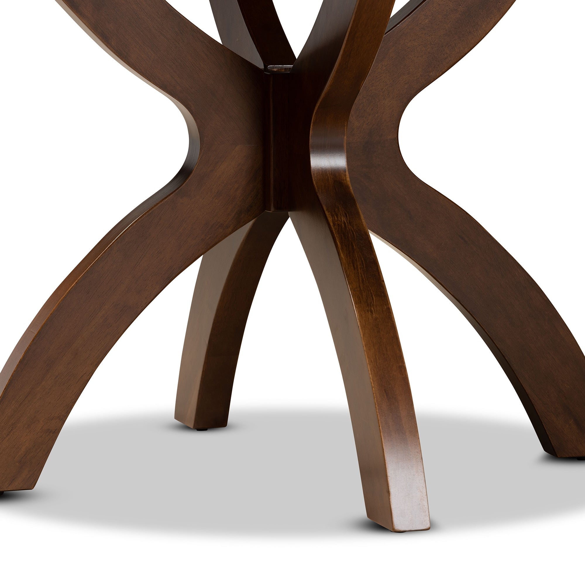 Baxton Studio Tilde Modern and Contemporary Walnut Brown Finished 35-Inch-Wide Round Wood Dining Table