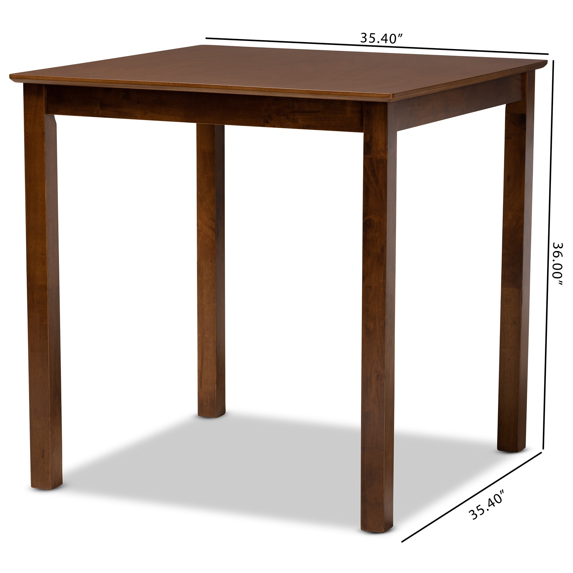 Baxton Studio Lenoir Modern and Contemporary Walnut Brown Finished Wood Counter Height Pub Table