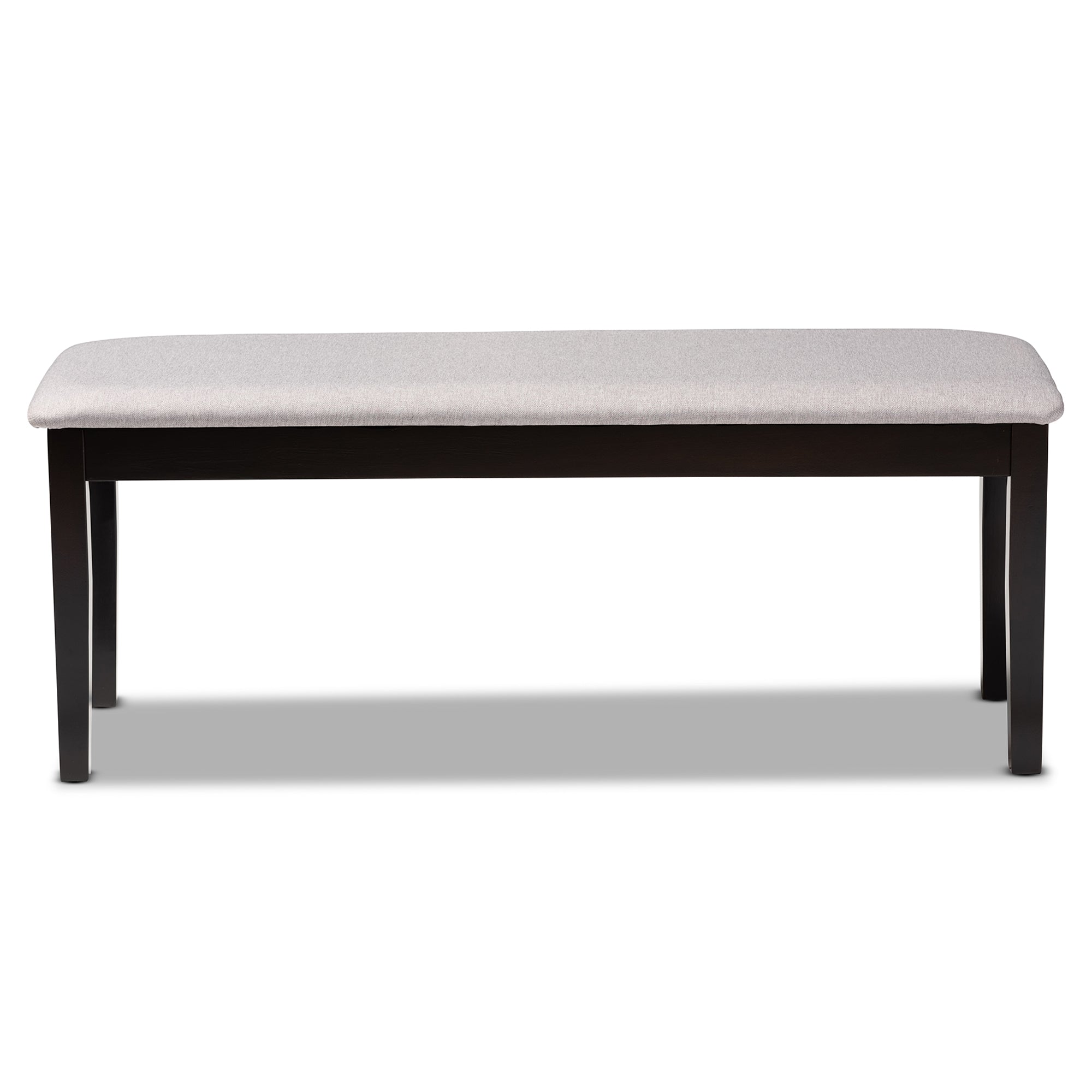 Baxton Studio Teresa Modern and Contemporary Transitional Grey Fabric Upholstered and Dark Brown Finished Wood Dining Bench