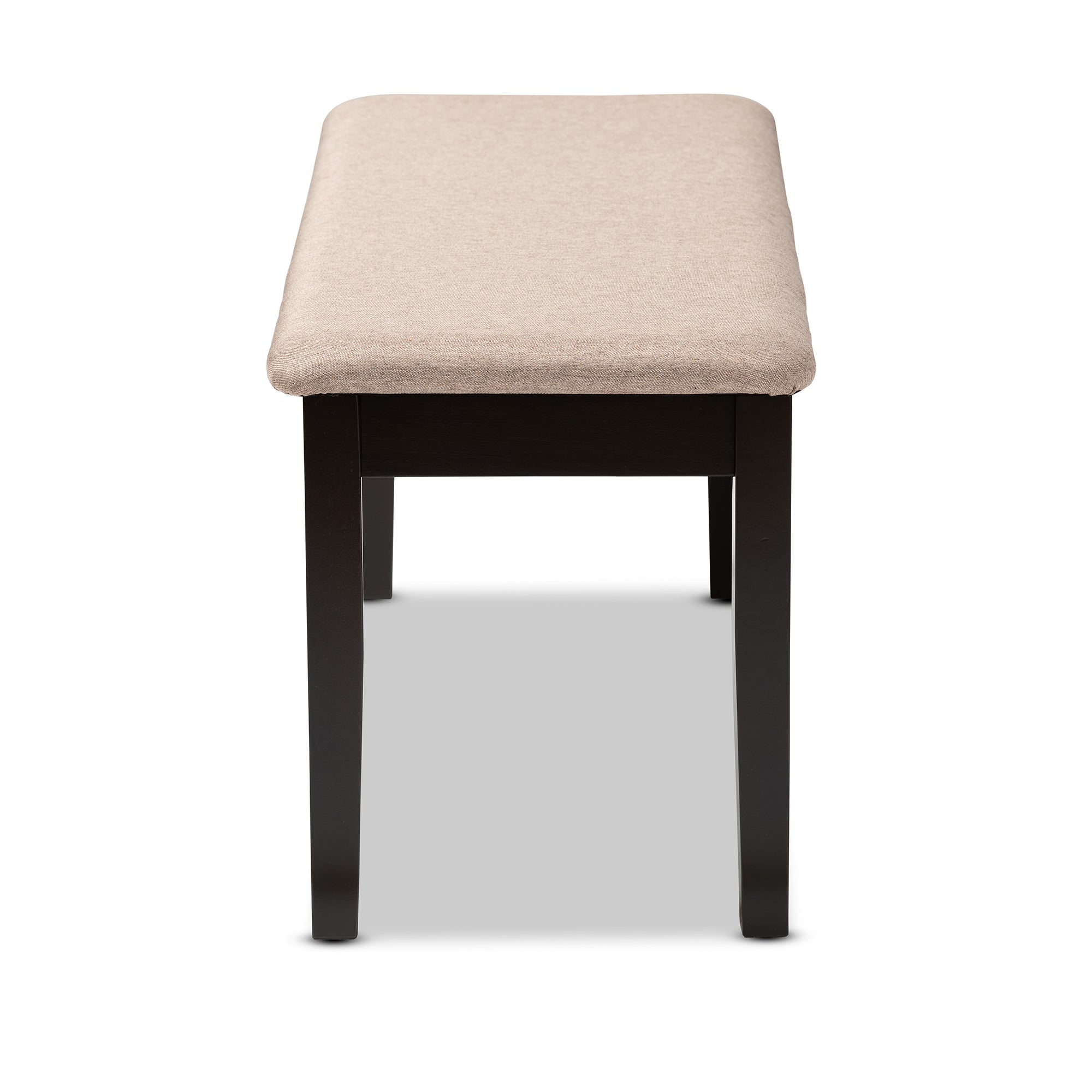 Baxton Studio Teresa Modern and Contemporary Transitional Sand Fabric Upholstered and Dark Brown Finished Wood Dining Bench