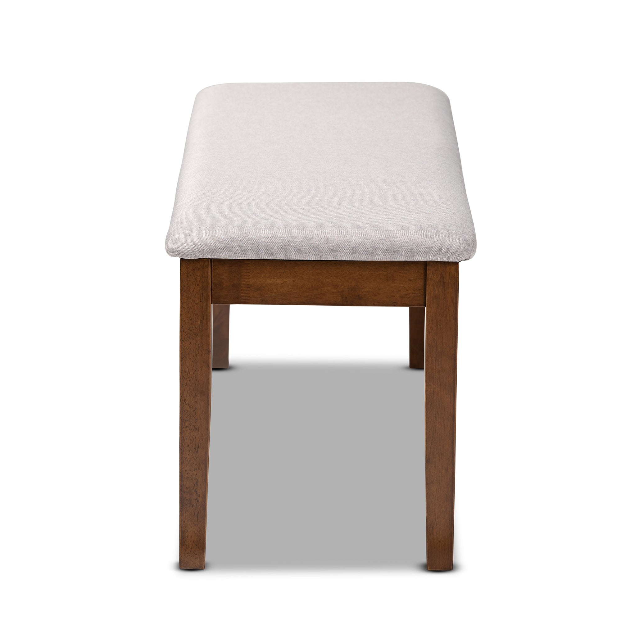 Baxton Studio Teresa Modern and Contemporary Transitional Grey Fabric Upholstered and Walnut Brown Finished Wood Dining Bench