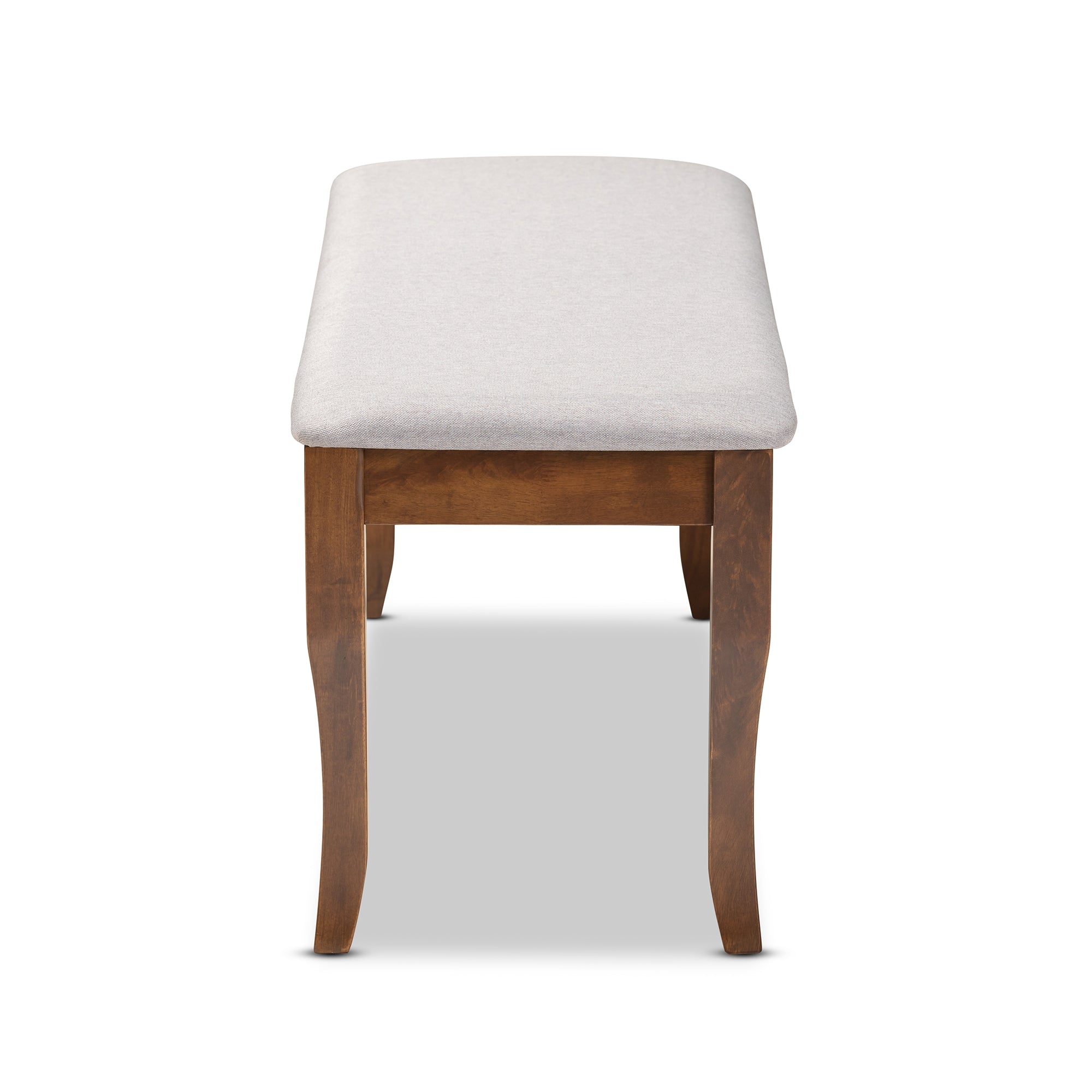 Baxton Studio Cornelie Modern and Contemporary Transitional Grey Fabric Upholstered and Walnut Brown Finished Wood Dining Bench