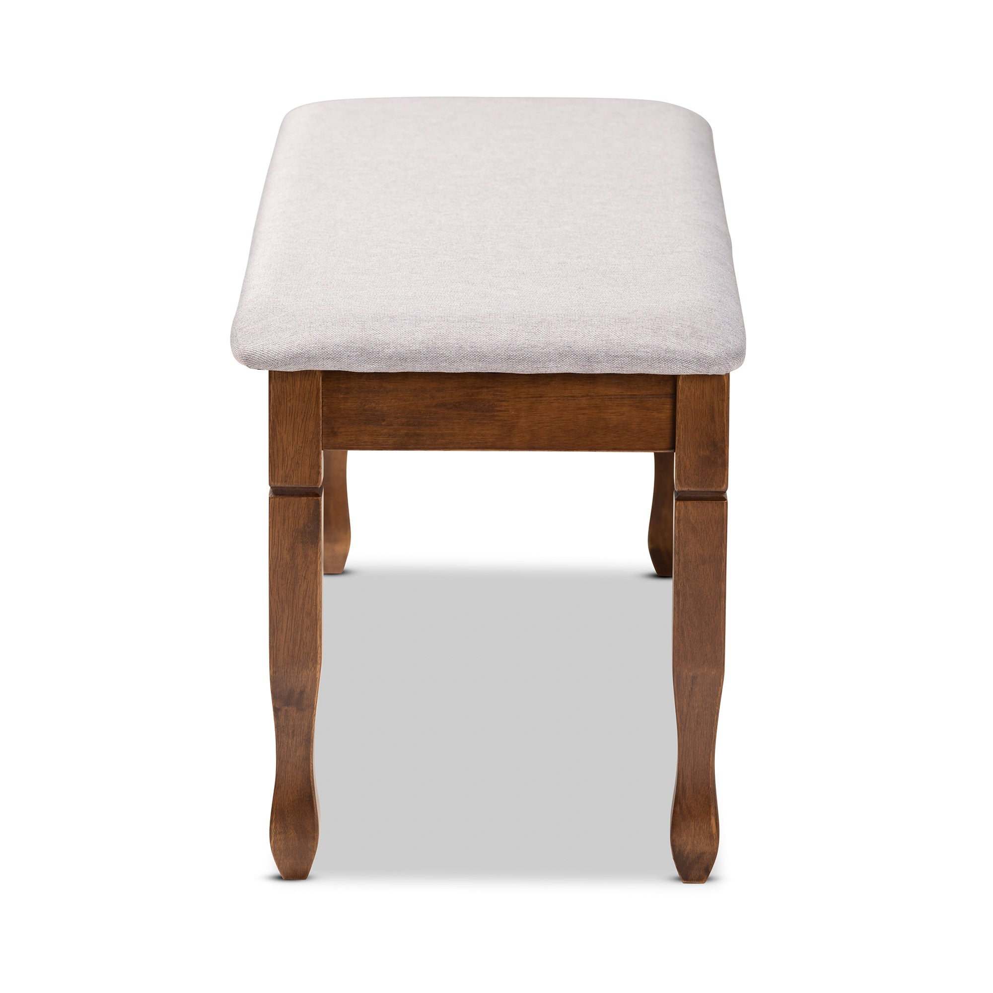 Baxton Studio Corey Modern and Contemporary Grey Fabric Upholstered and Walnut Brown Finished Wood Dining Bench