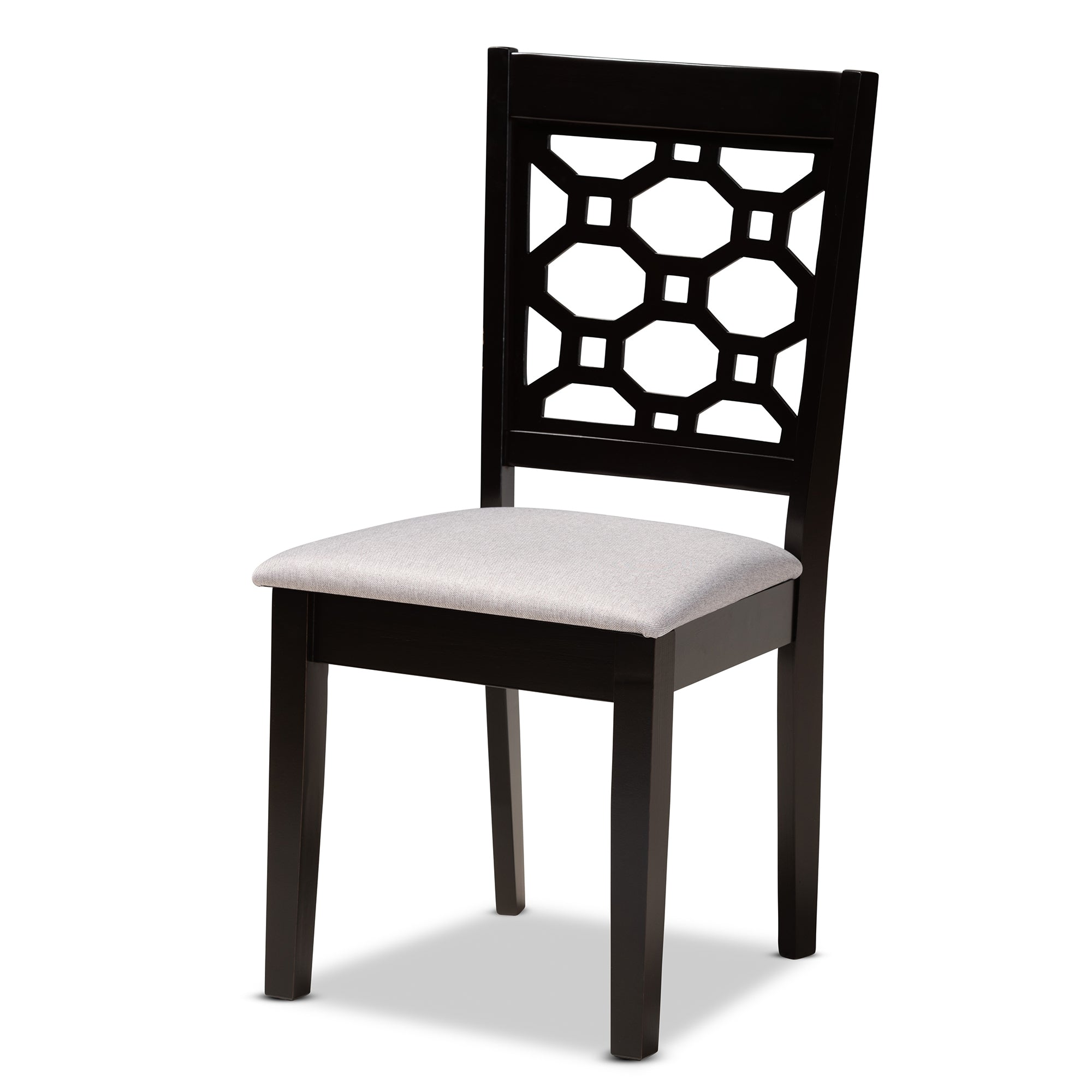 Baxton Studio Gabriel Modern and Contemporary Grey Fabric Upholstered and Dark Brown Finished Wood 6-Piece Dining Set