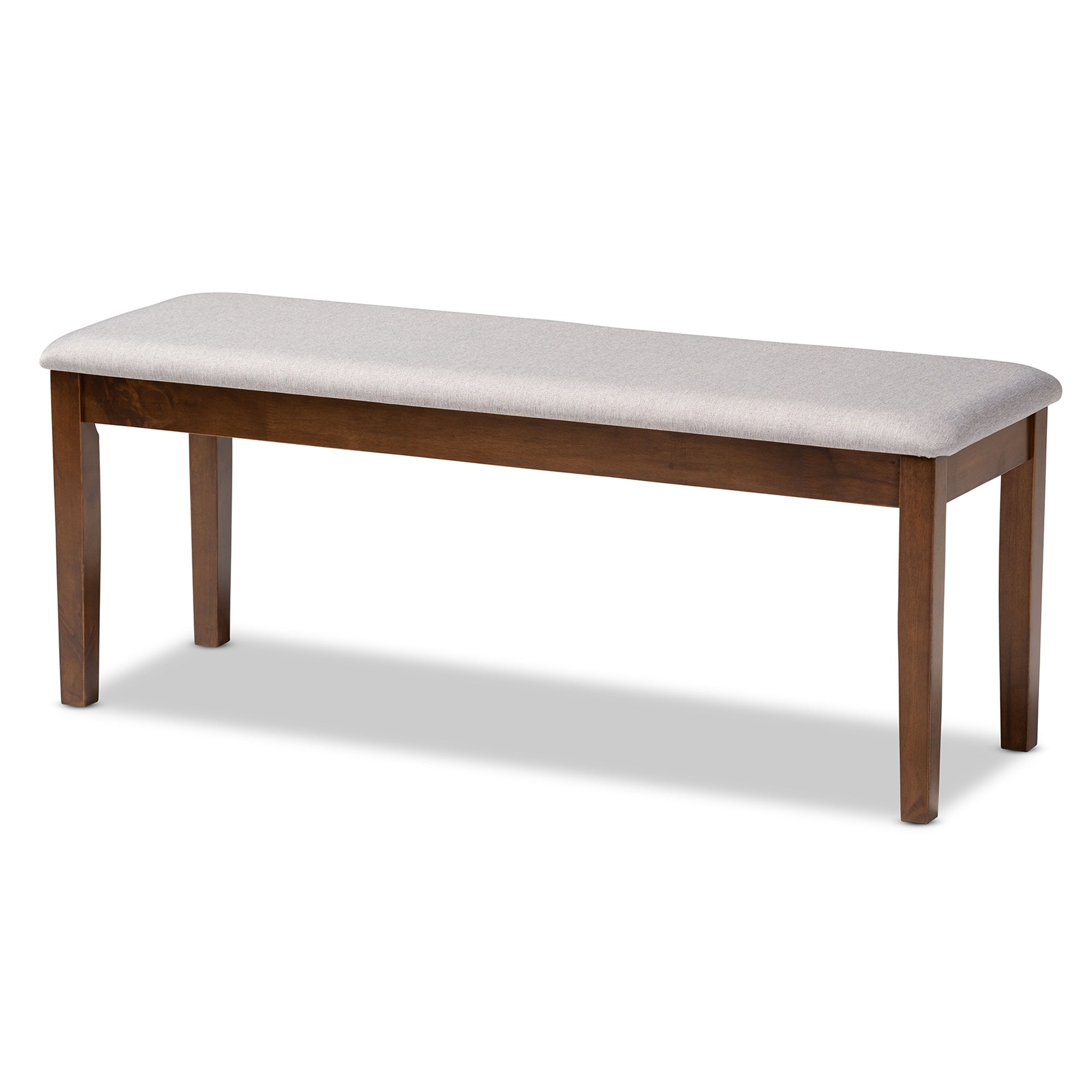 Baxton Studio Gabriel Modern and Contemporary Grey Fabric Upholstered and Walnut Brown Finished Wood 6-Piece Dining Set