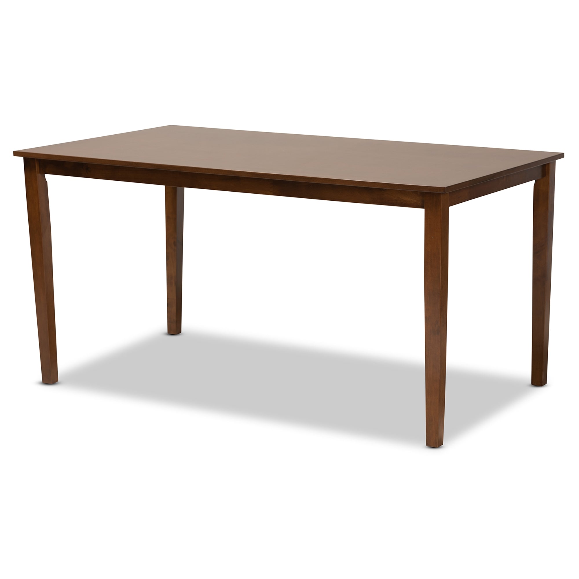 Baxton Studio Gabriel Modern and Contemporary Grey Fabric Upholstered and Walnut Brown Finished Wood 6-Piece Dining Set