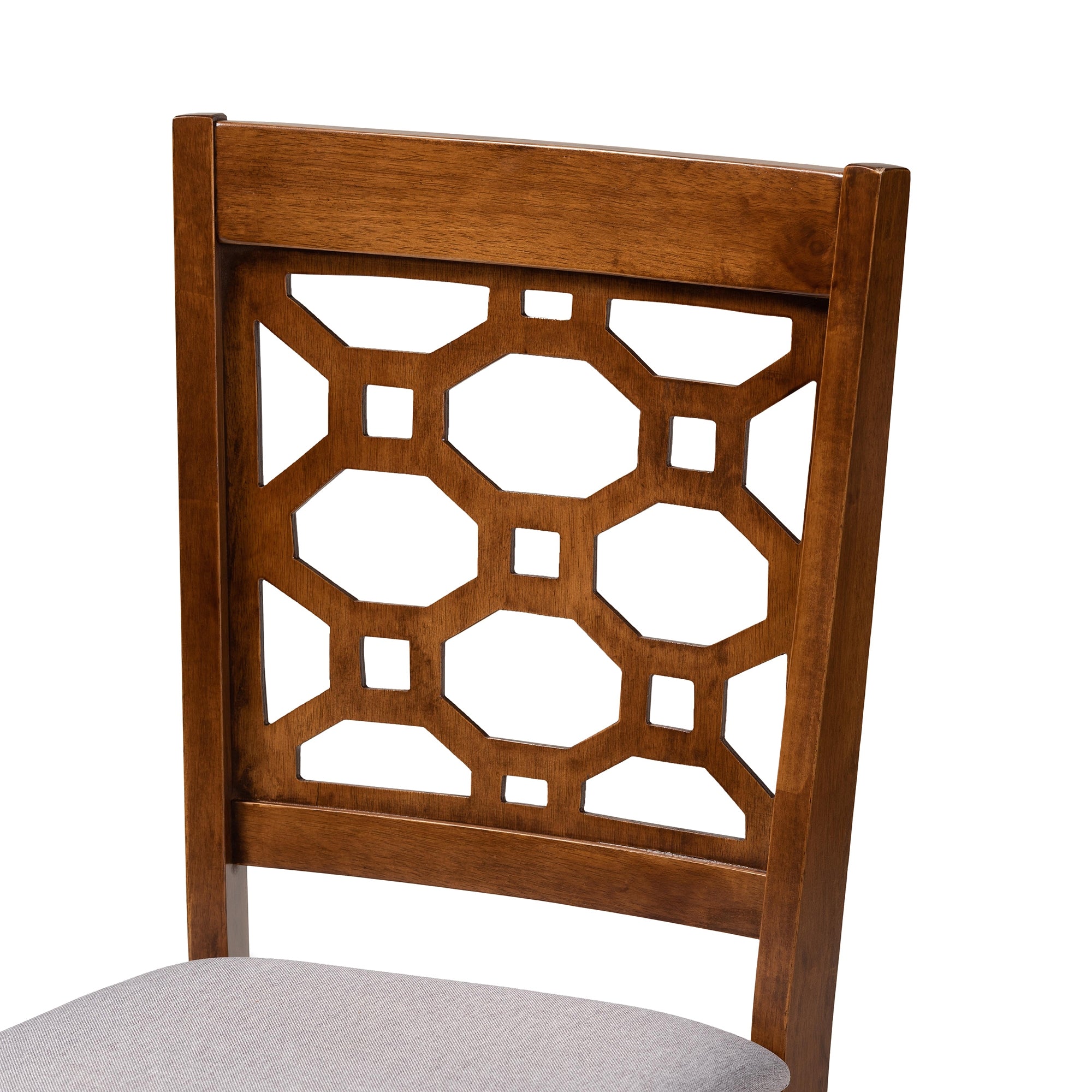 Baxton Studio Gabriel Modern and Contemporary Grey Fabric Upholstered and Walnut Brown Finished Wood 6-Piece Dining Set
