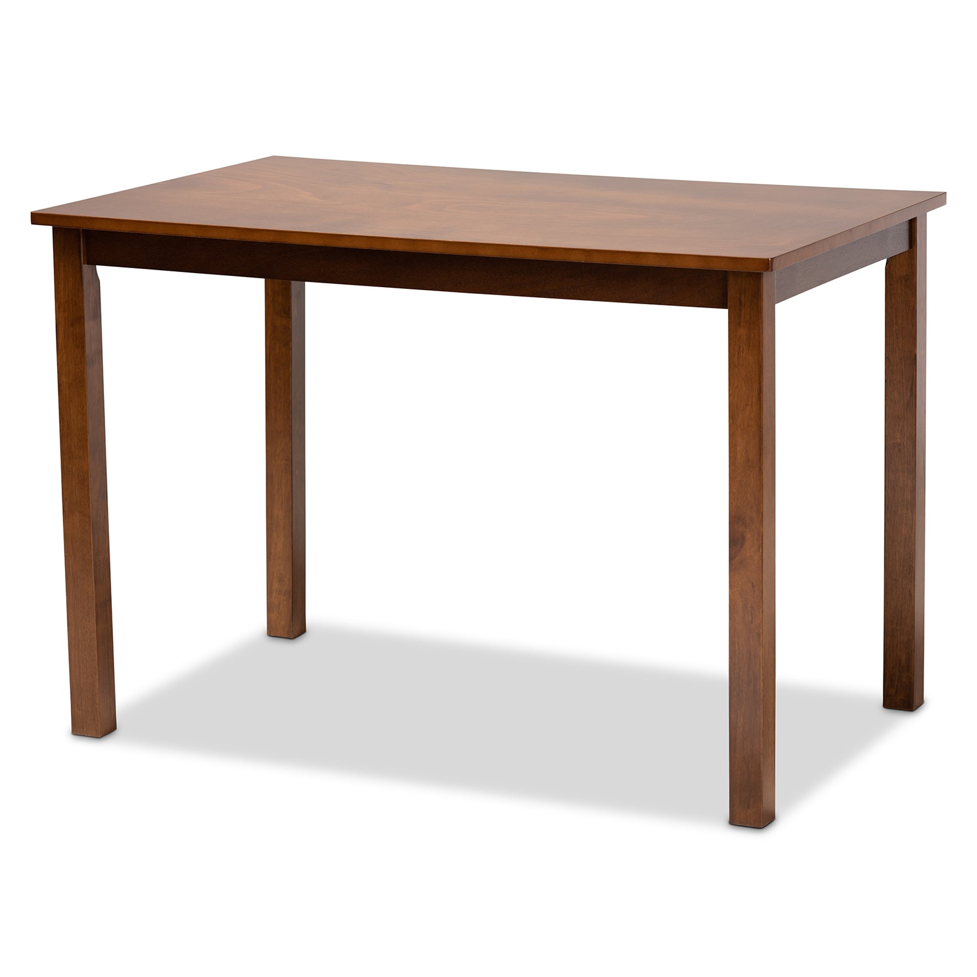 Baxton Studio Henry Modern and Contemporary Grey Fabric Upholstered and Walnut Brown Finished Wood 5-Piece Dining Set