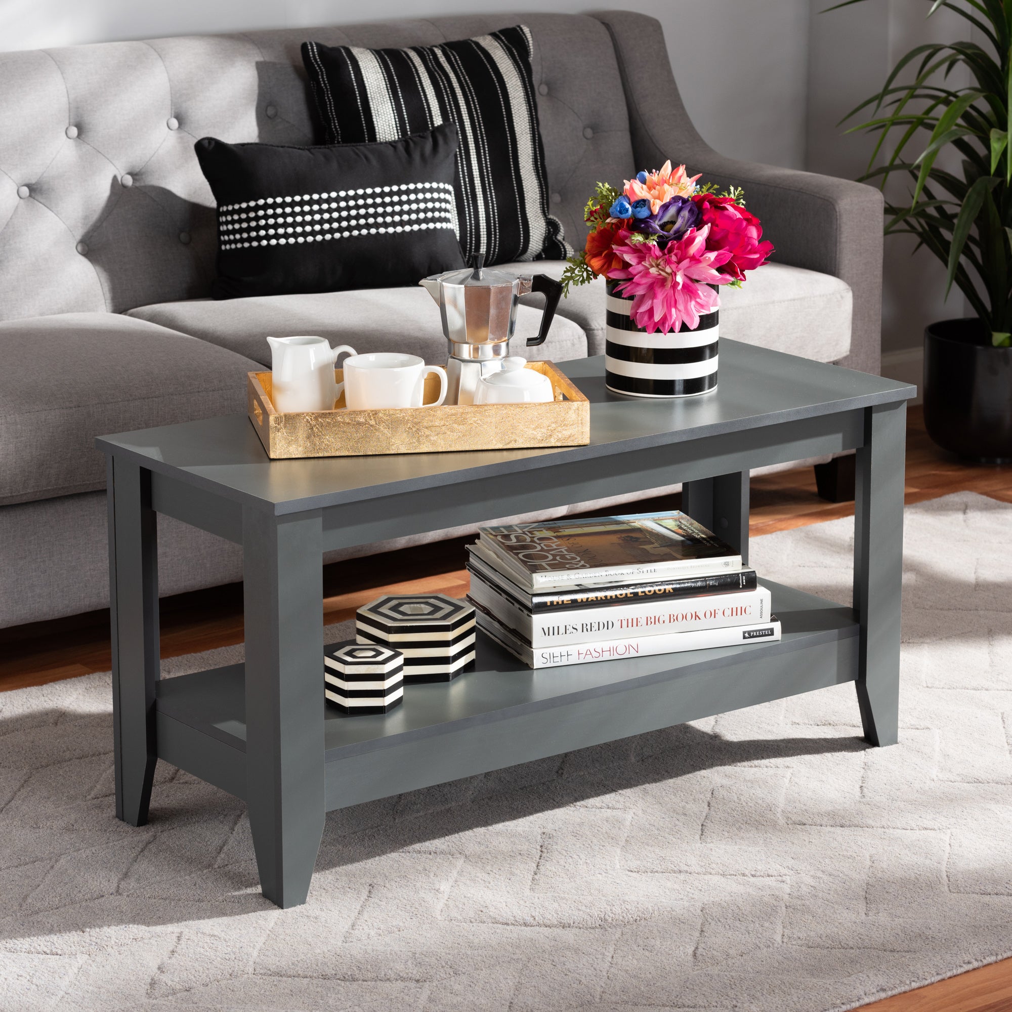 Baxton Studio Elada Modern and Contemporary Grey Finished Wood Coffee Table