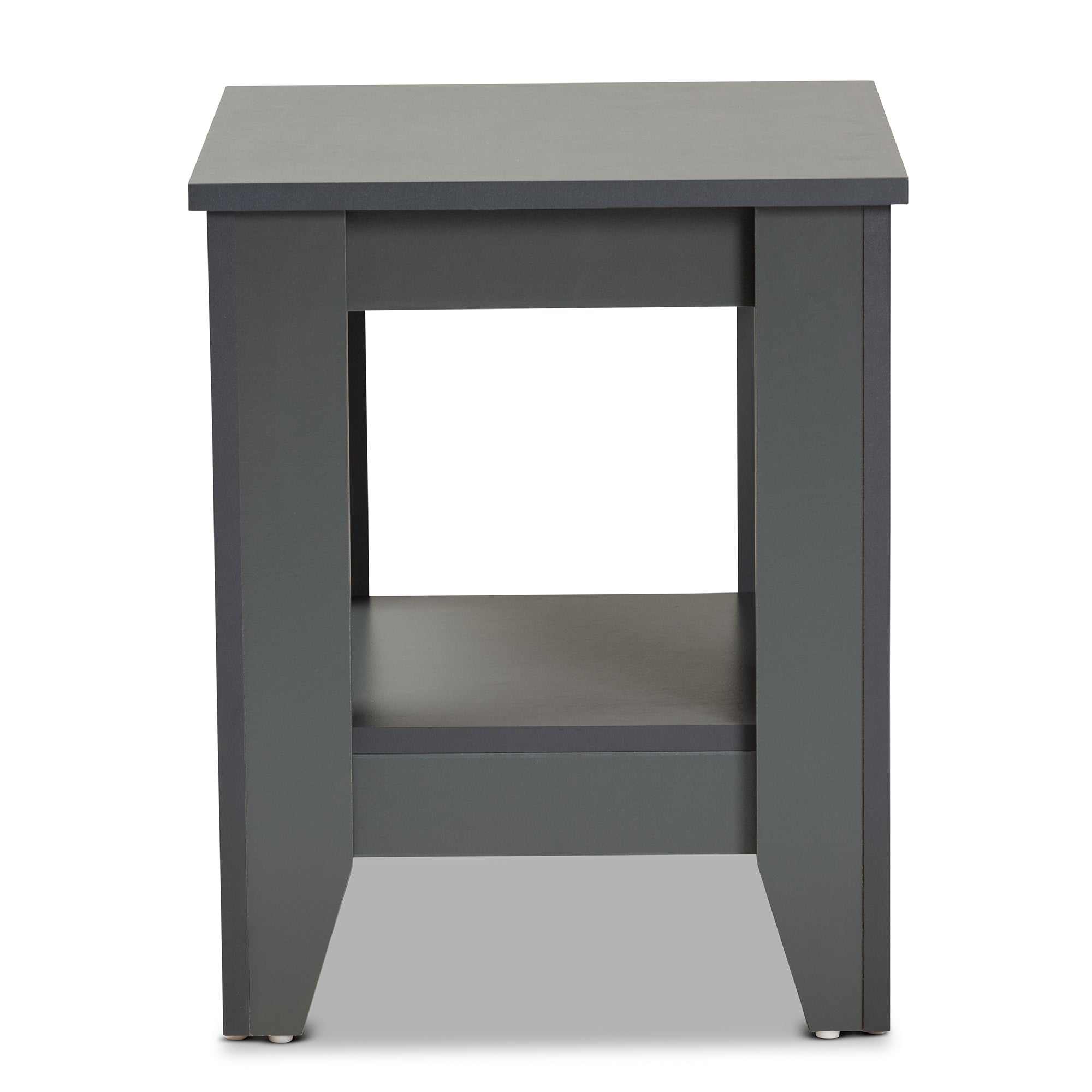 Baxton Studio Audra Modern and Contemporary Grey Finished Wood Living Room End Table