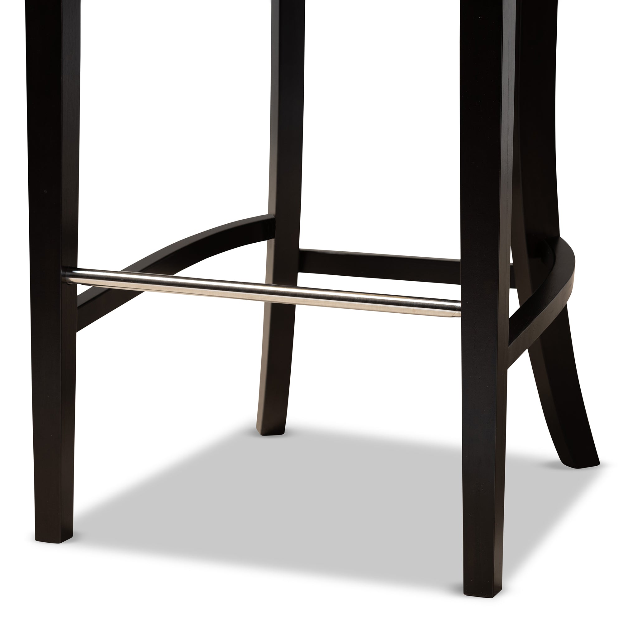 Baxton Studio Chloe Modern and Contemporary Navy Blue Velvet Upholstered and Dark Brown Finished Wood 2-Piece Bar Stool Set