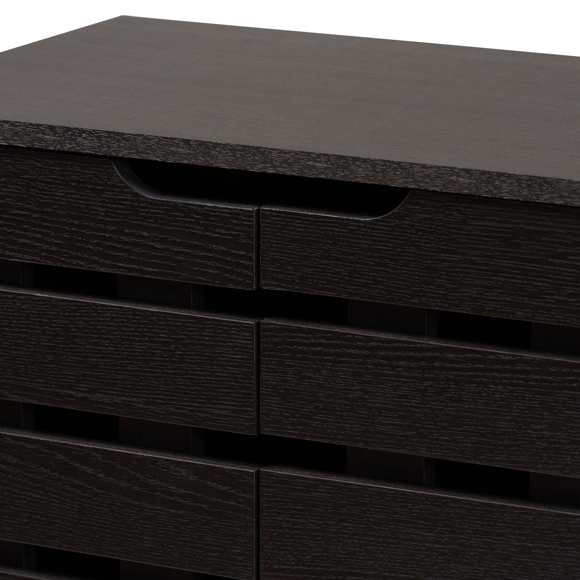 Baxton Studio Ernest Modern and Contemporary Dark Brown Finished Wood 2-Door Shoe Storage Cabinet