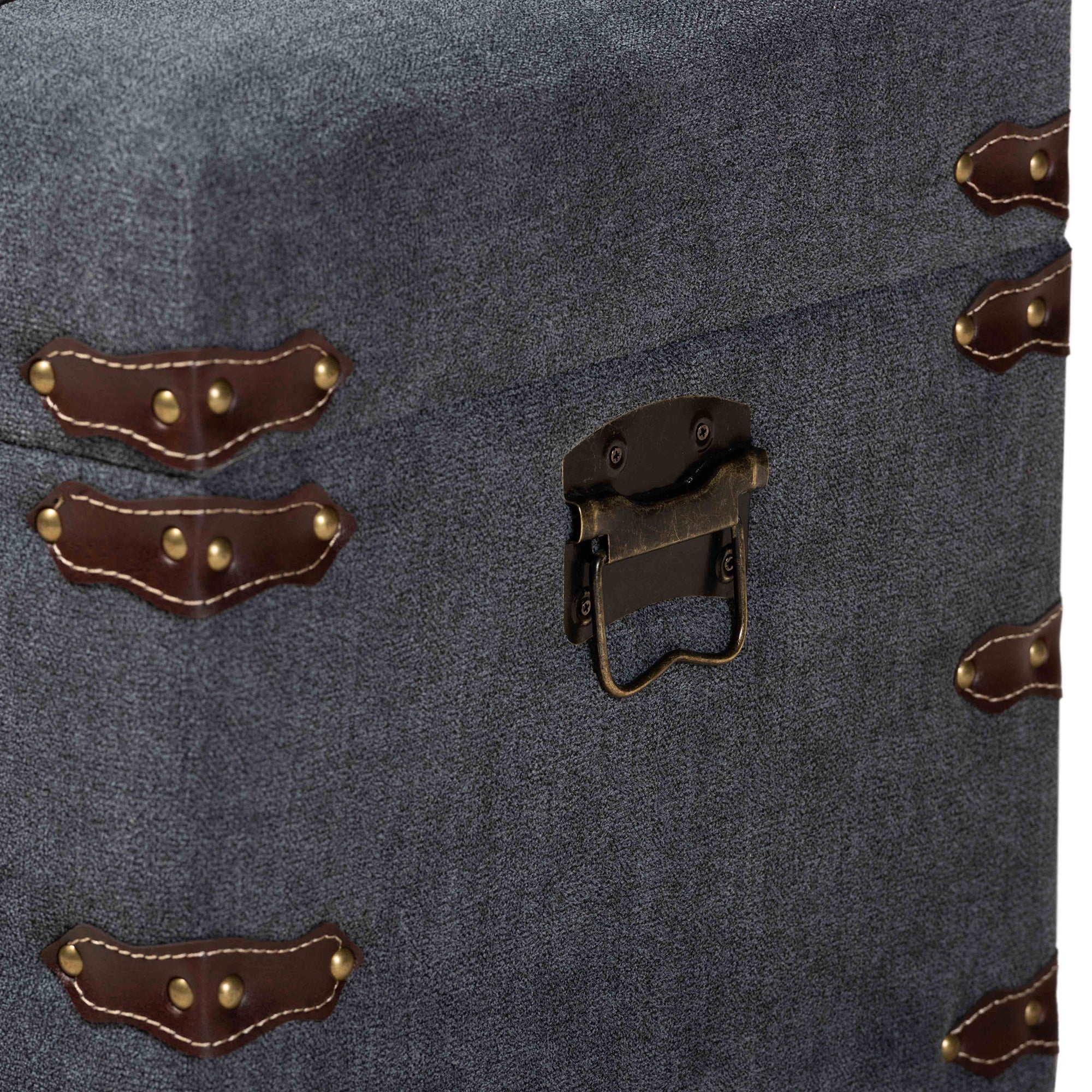 Baxton Studio Palma Modern and Contemporary Transitional Grey Fabric Upholstered Storage Trunk Ottoman