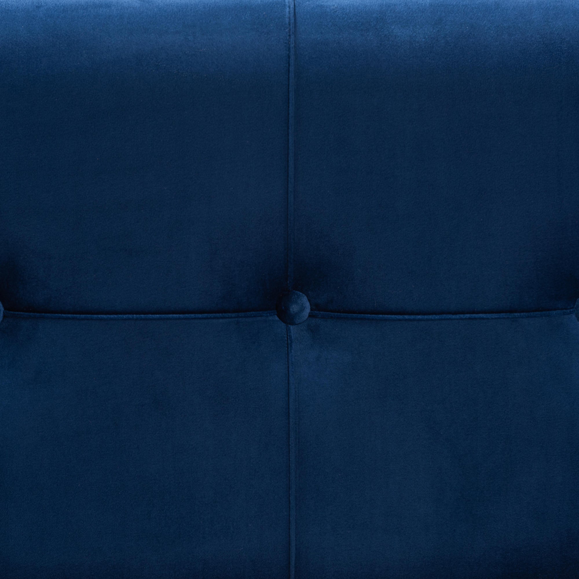 Baxton Studio Parker Glam and Luxe Navy Blue Velvet Upholstered and Gold Metal Finished Storage Ottoman