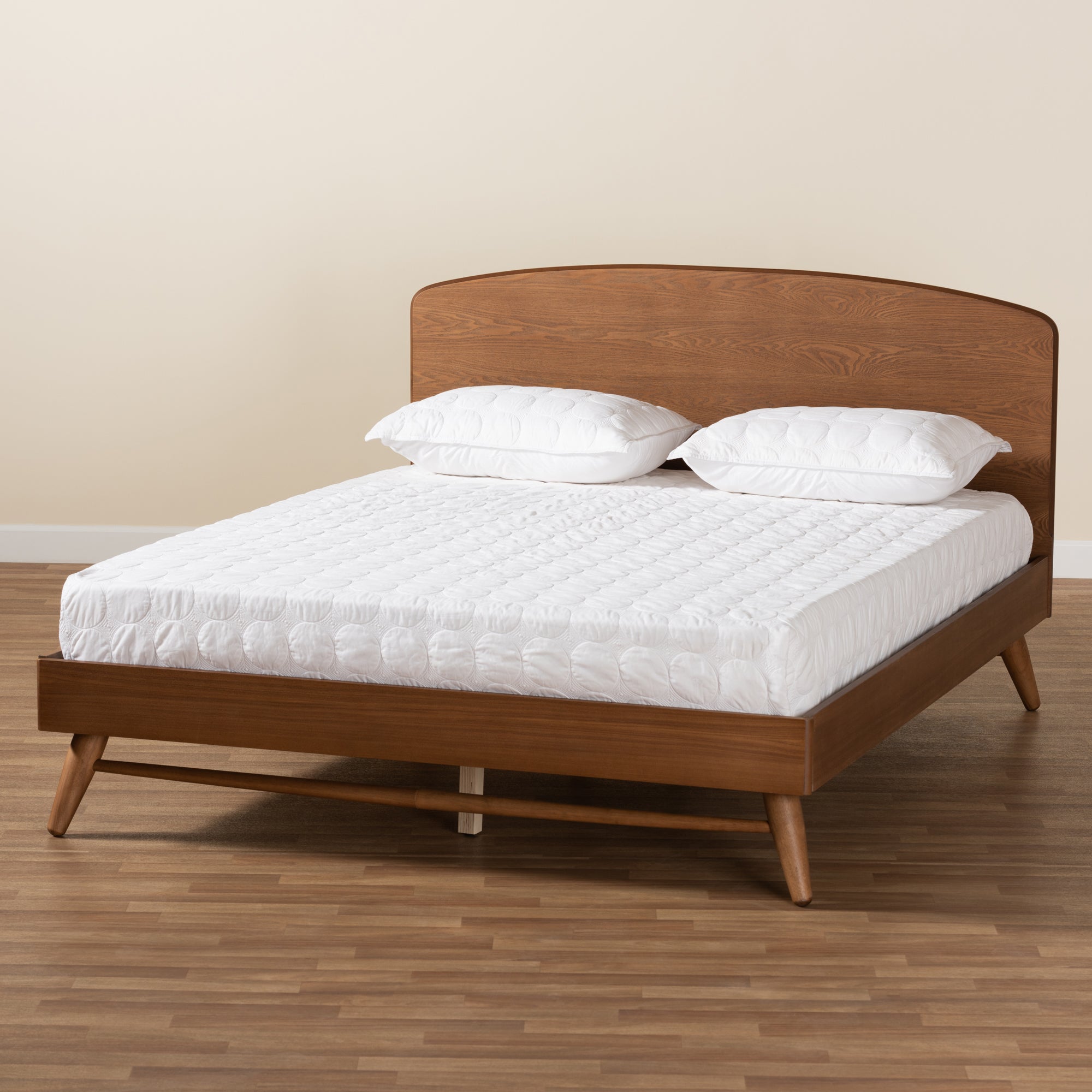 Baxton Studio Keagan Mid-Century Modern Transitional Walnut Brown Finished Wood Full Size Platform Bed