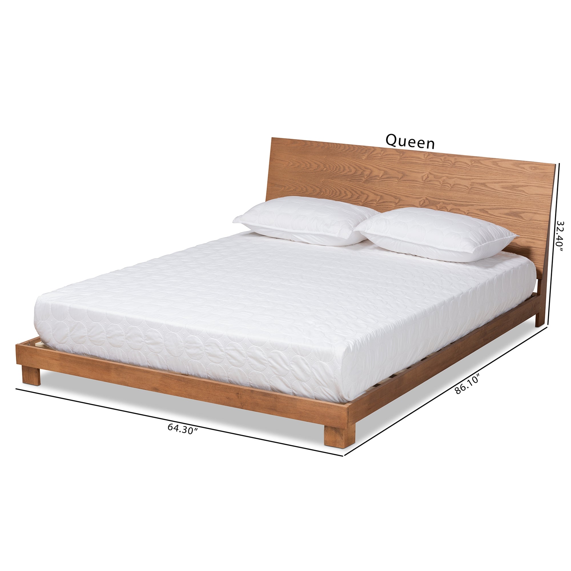 Baxton Studio Haines Modern and Contemporary Walnut Brown Finished Wood Full Size Platform Bed
