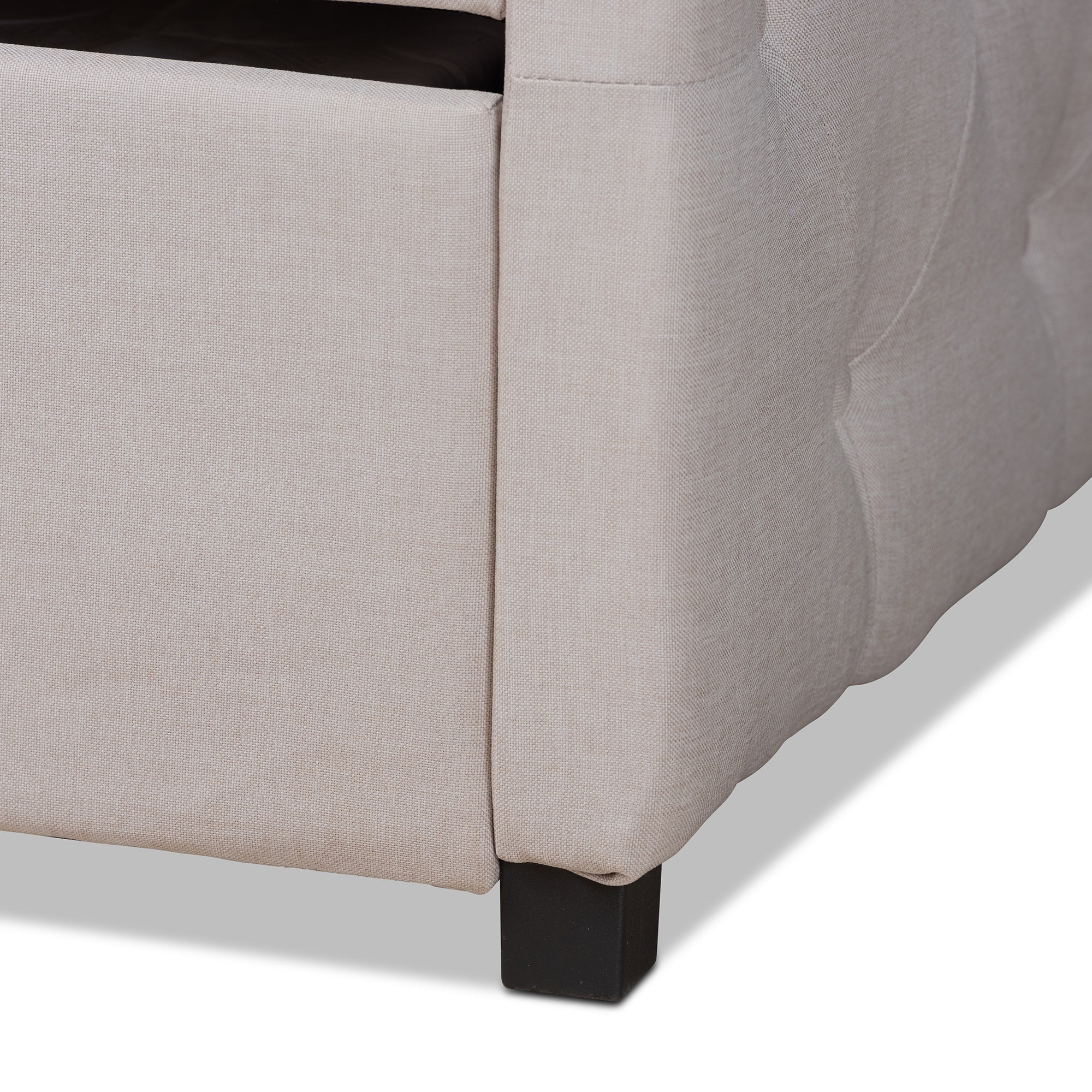 Baxton Studio Becker Modern and Contemporary Transitional Beige Fabric Upholstered Queen Size Daybed with Trundle