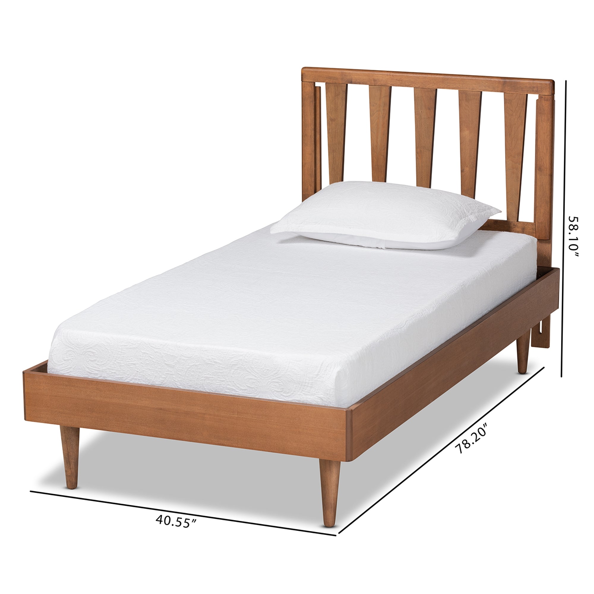 Baxton Studio Kuro Modern and Contemporary Walnut Brown Finished Wood Twin Size Platform Bed