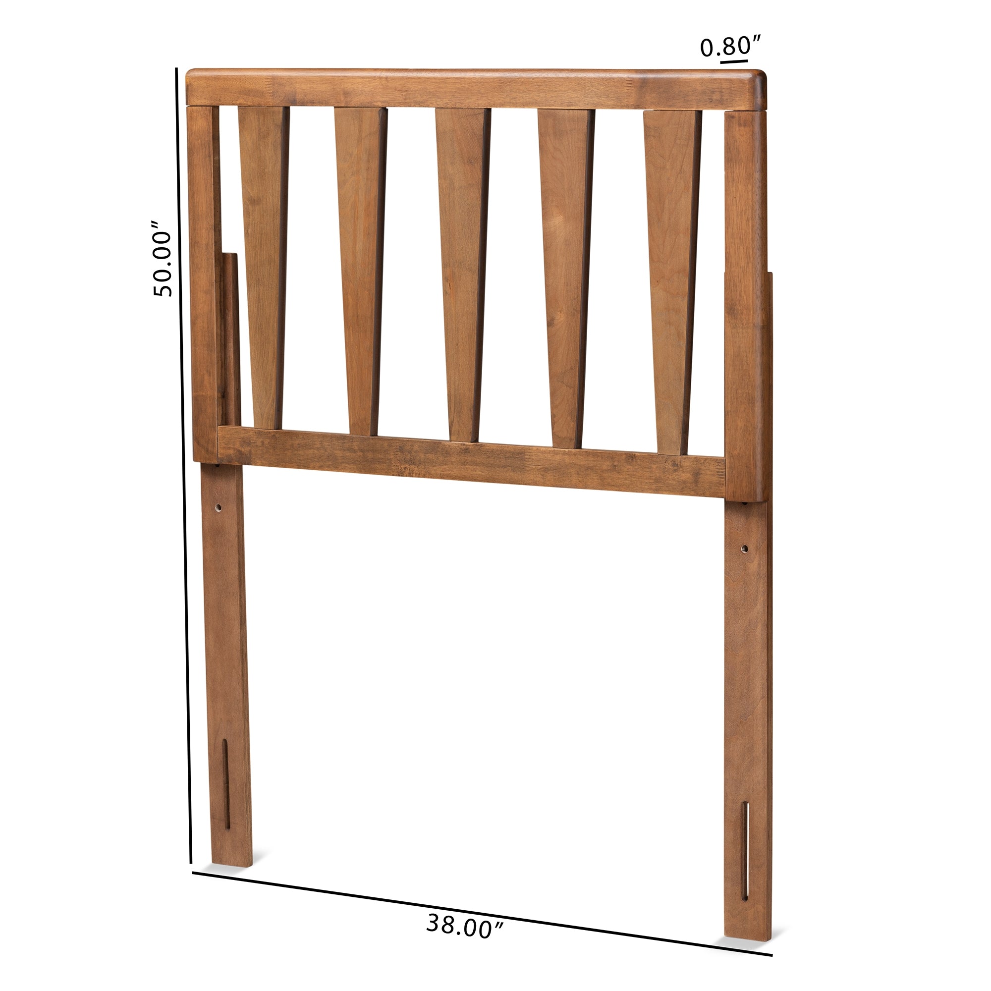 Baxton Studio Duncan Modern and Contemporary Ash Walnut Finished Wood Twin Size Headboard