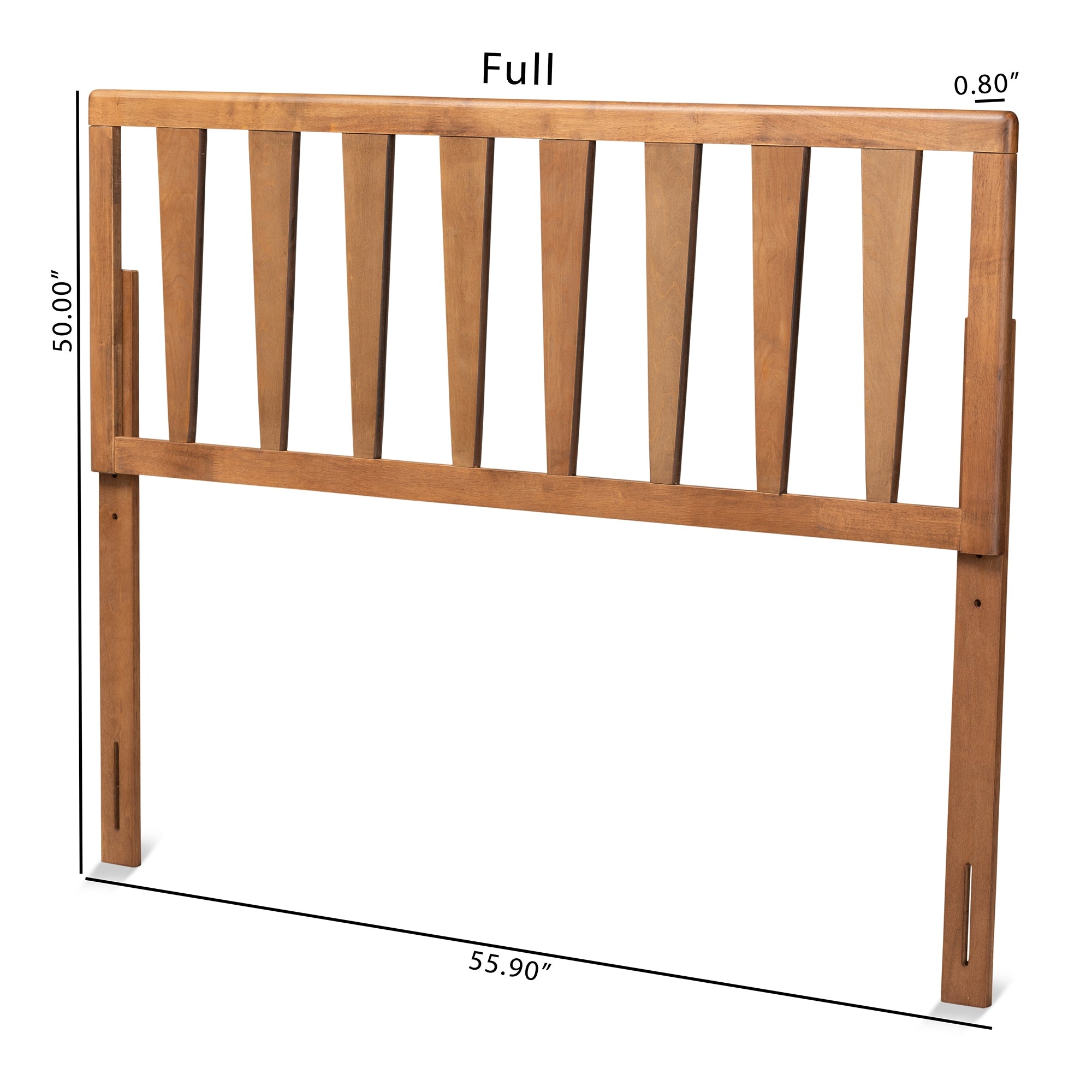 Baxton Studio Duncan Modern and Contemporary Ash Walnut Finished Wood Queen Size Headboard