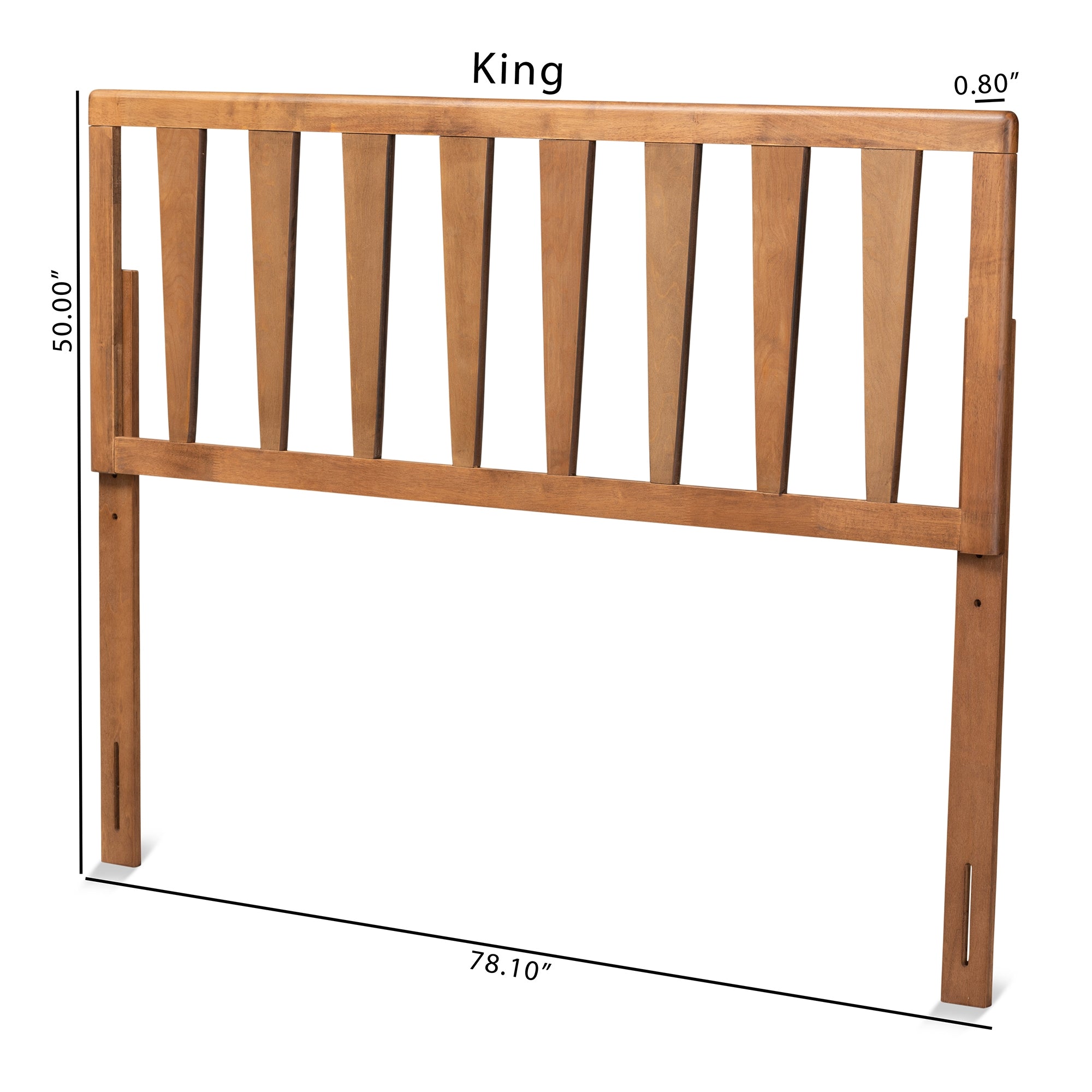 Baxton Studio Duncan Modern and Contemporary Ash Walnut Finished Wood Queen Size Headboard