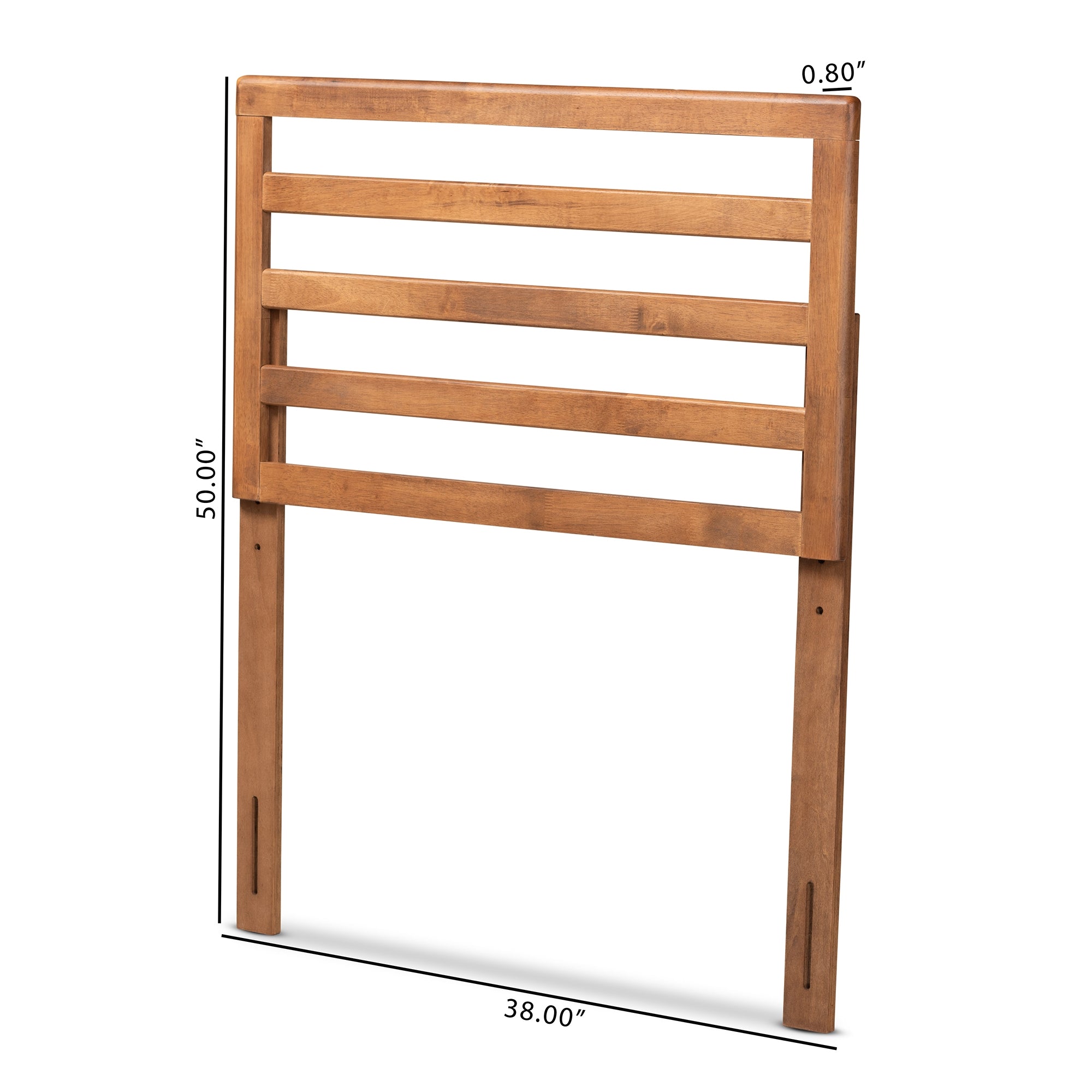 Baxton Studio Akemi Modern and Contemporary Ash Walnut Finished Wood Twin Size Headboard