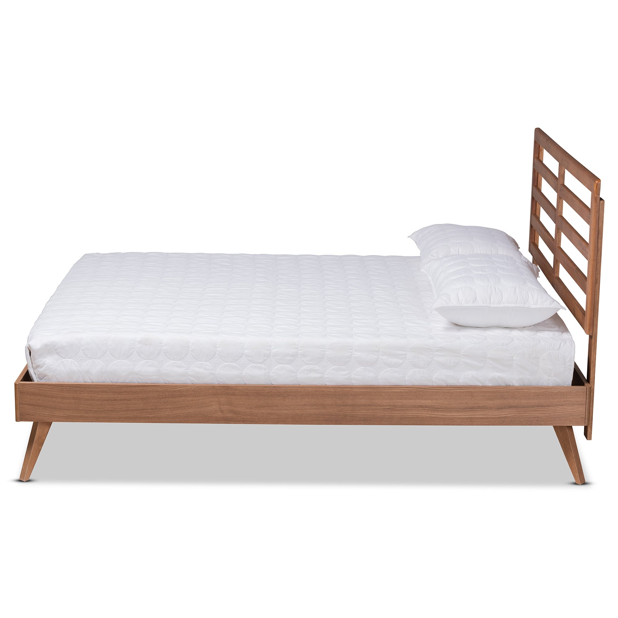 Baxton Studio Shiro Mid-Century Modern Ash Walnut Finished Wood Full Size Platform Bed