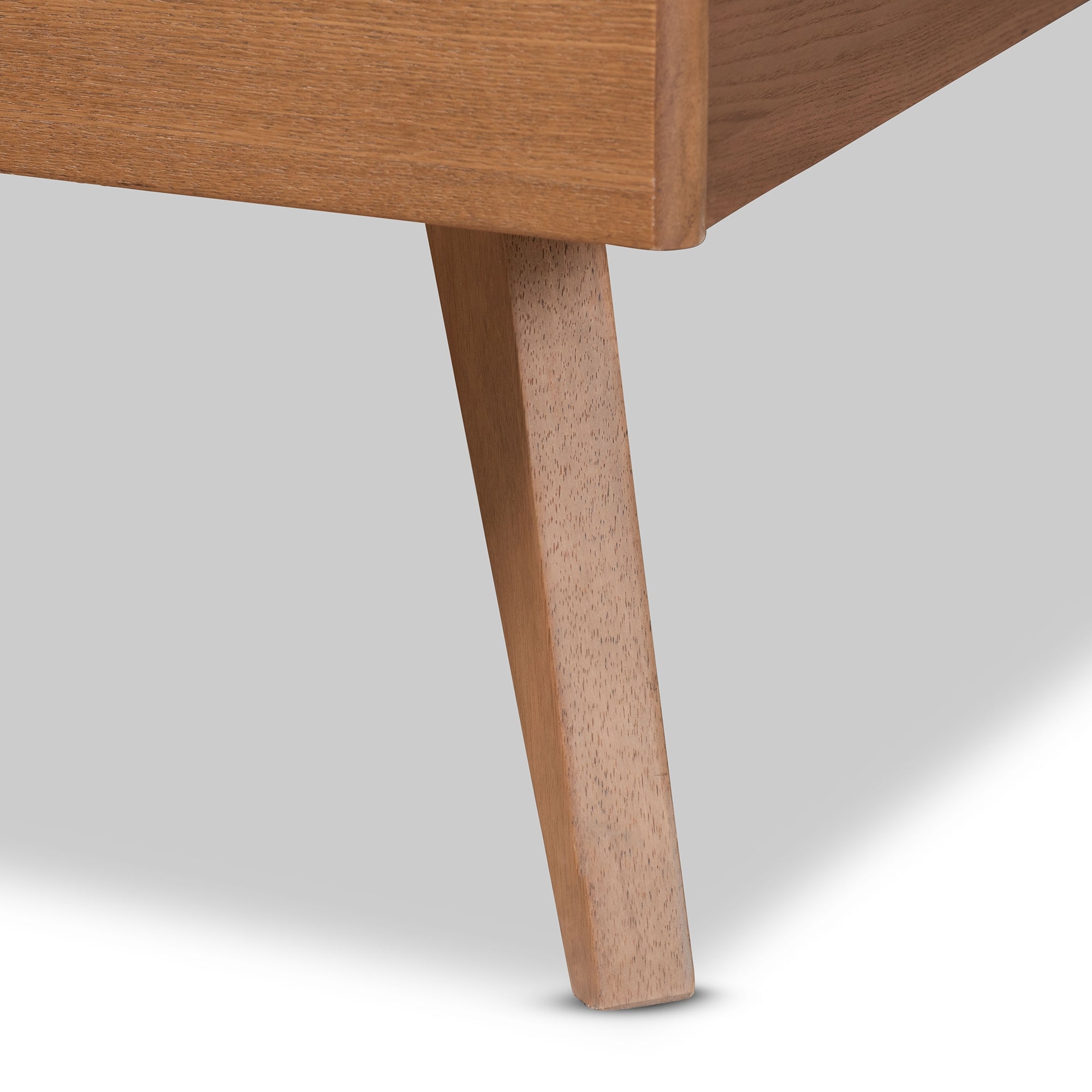 Baxton Studio Shiro Mid-Century Modern Ash Walnut Finished Wood Full Size Platform Bed