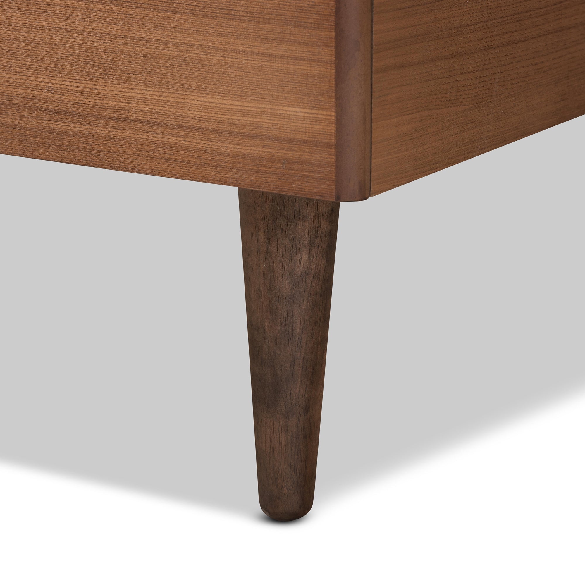 Baxton Studio Sora Mid-Century Modern Ash Walnut Finished Wood Twin Size Platform Bed