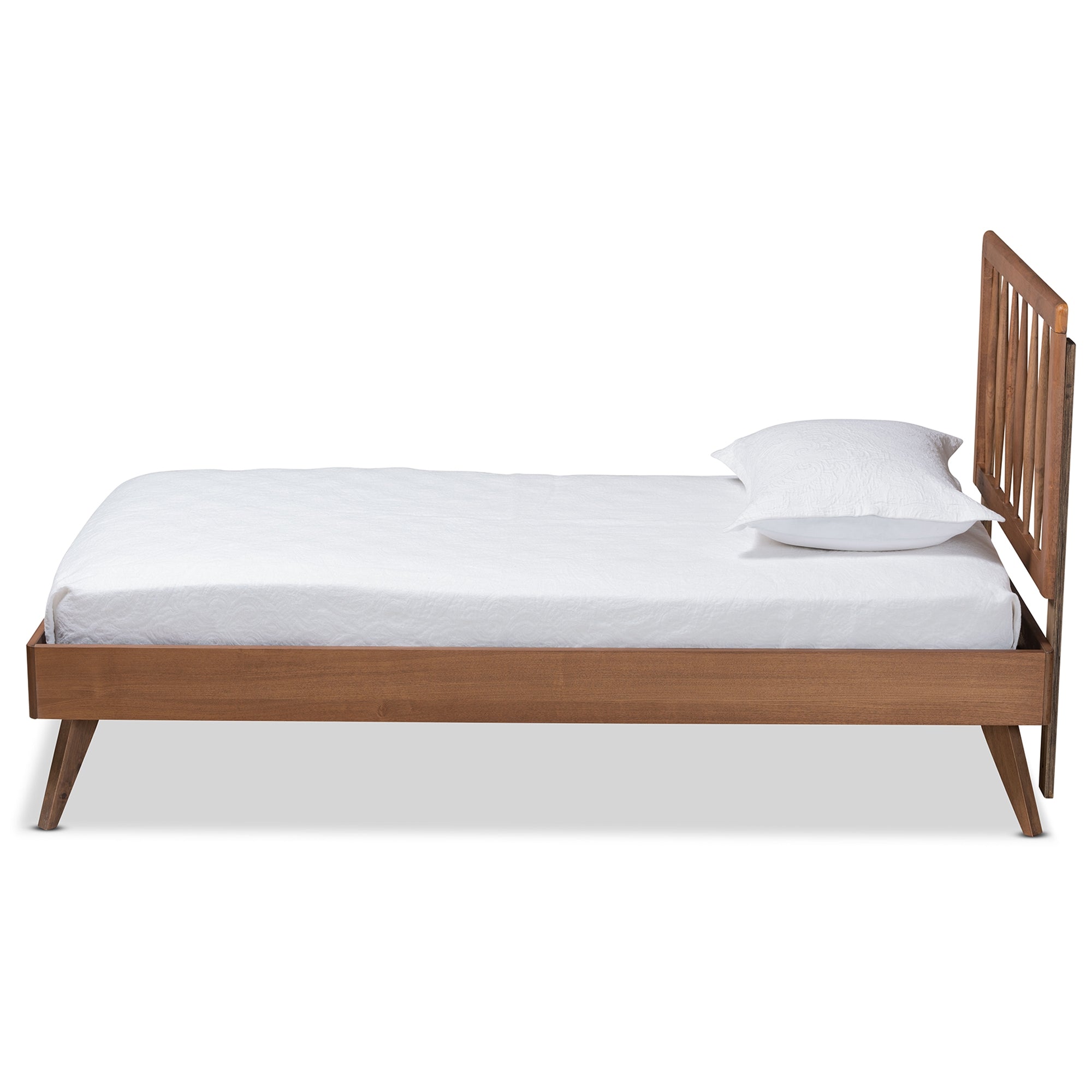 Baxton Studio Toru Mid-Century Modern Ash Walnut Finished Wood Twin Size Platform Bed