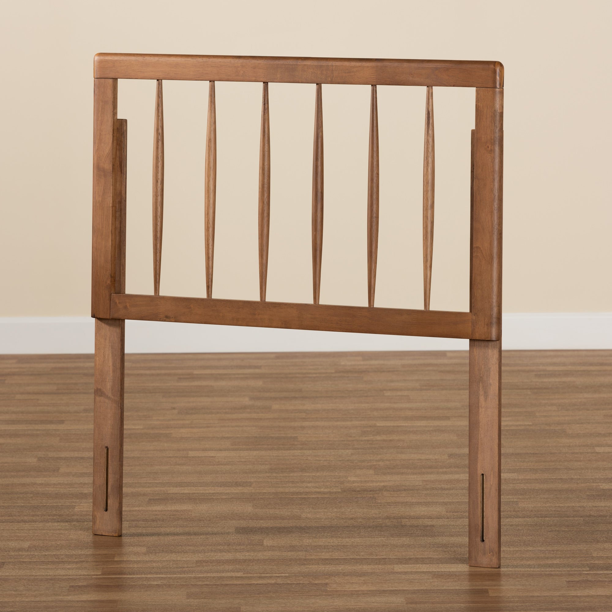 Baxton Studio Valin Modern and Contemporary Ash Walnut Finished Wood Twin Size Headboard