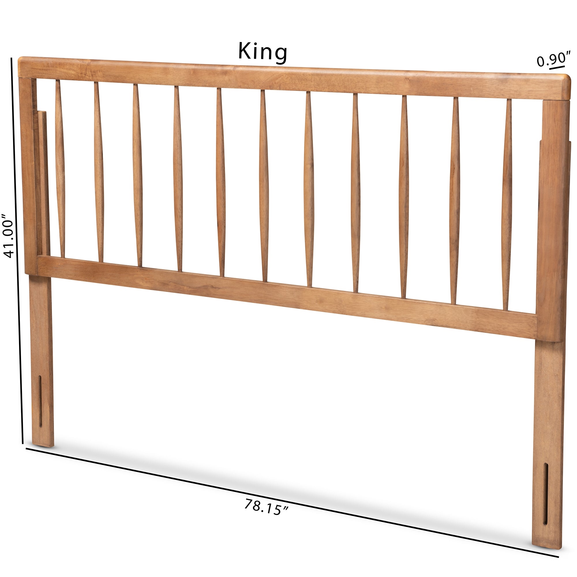 Baxton Studio Valin Modern and Contemporary Ash Walnut Finished Wood King Size Headboard