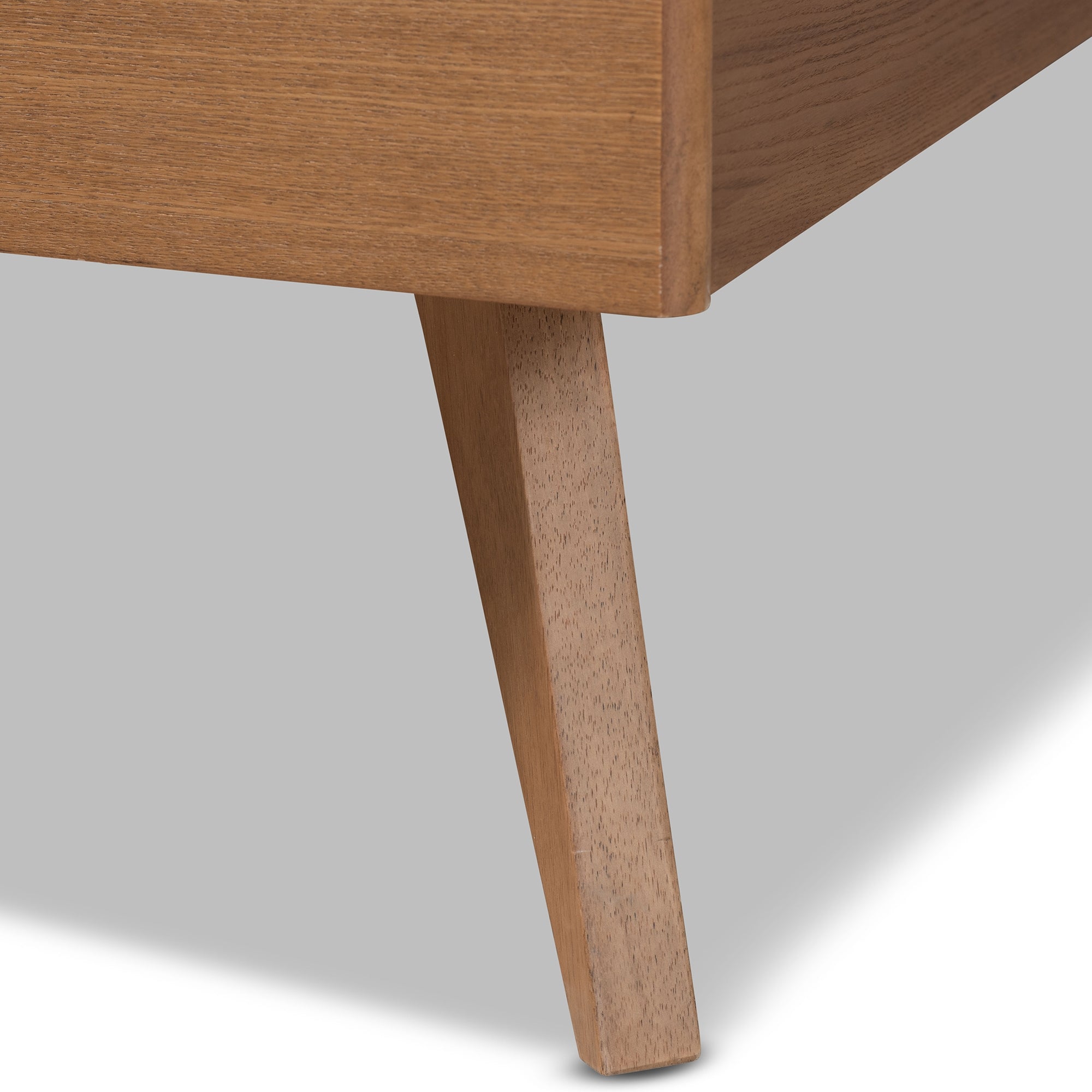 Baxton Studio Toru Mid-Century Modern Ash Walnut Finished Wood Full Size Platform Bed