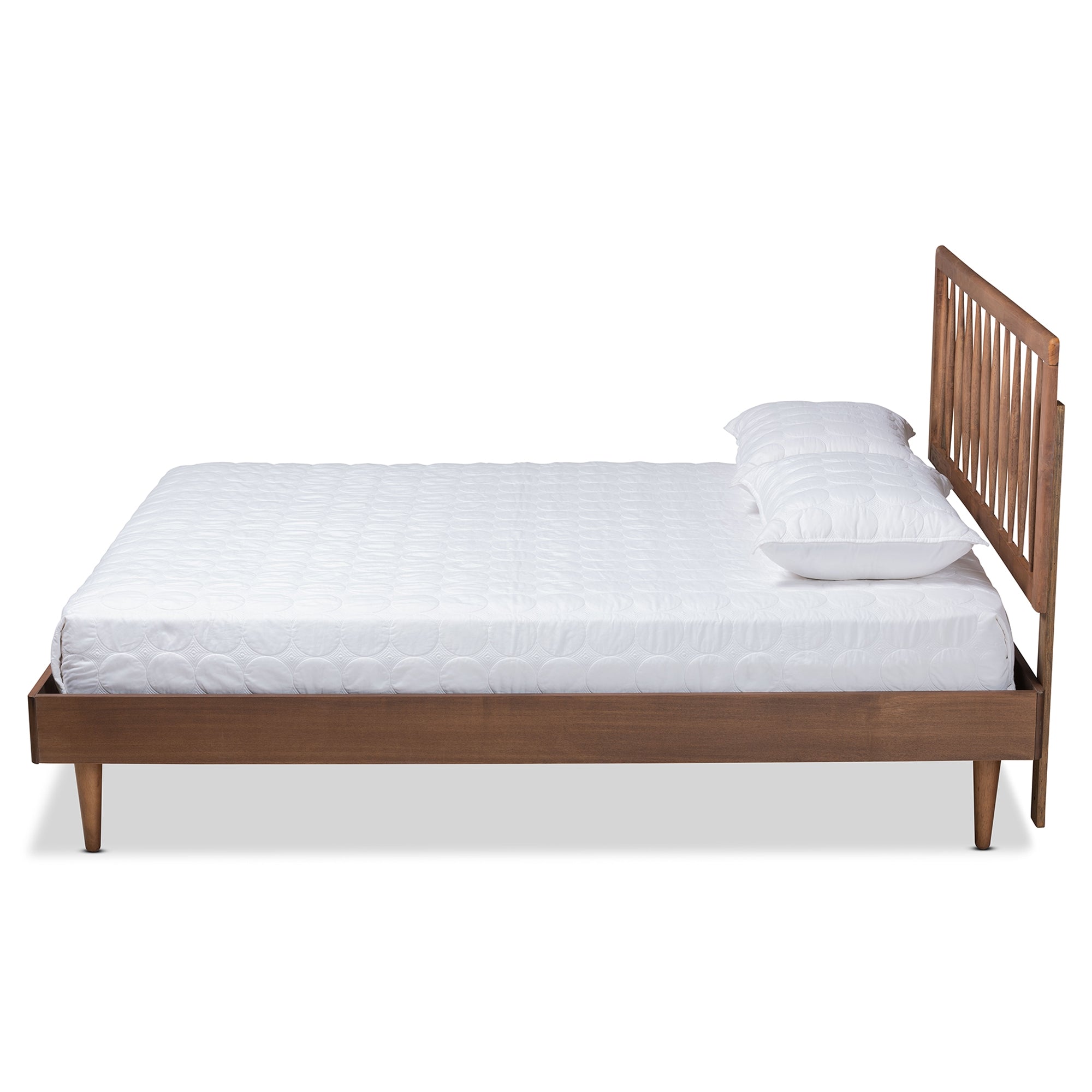 Baxton Studio Sora Mid-Century Modern Ash Walnut Finished Wood Queen Size Platform Bed