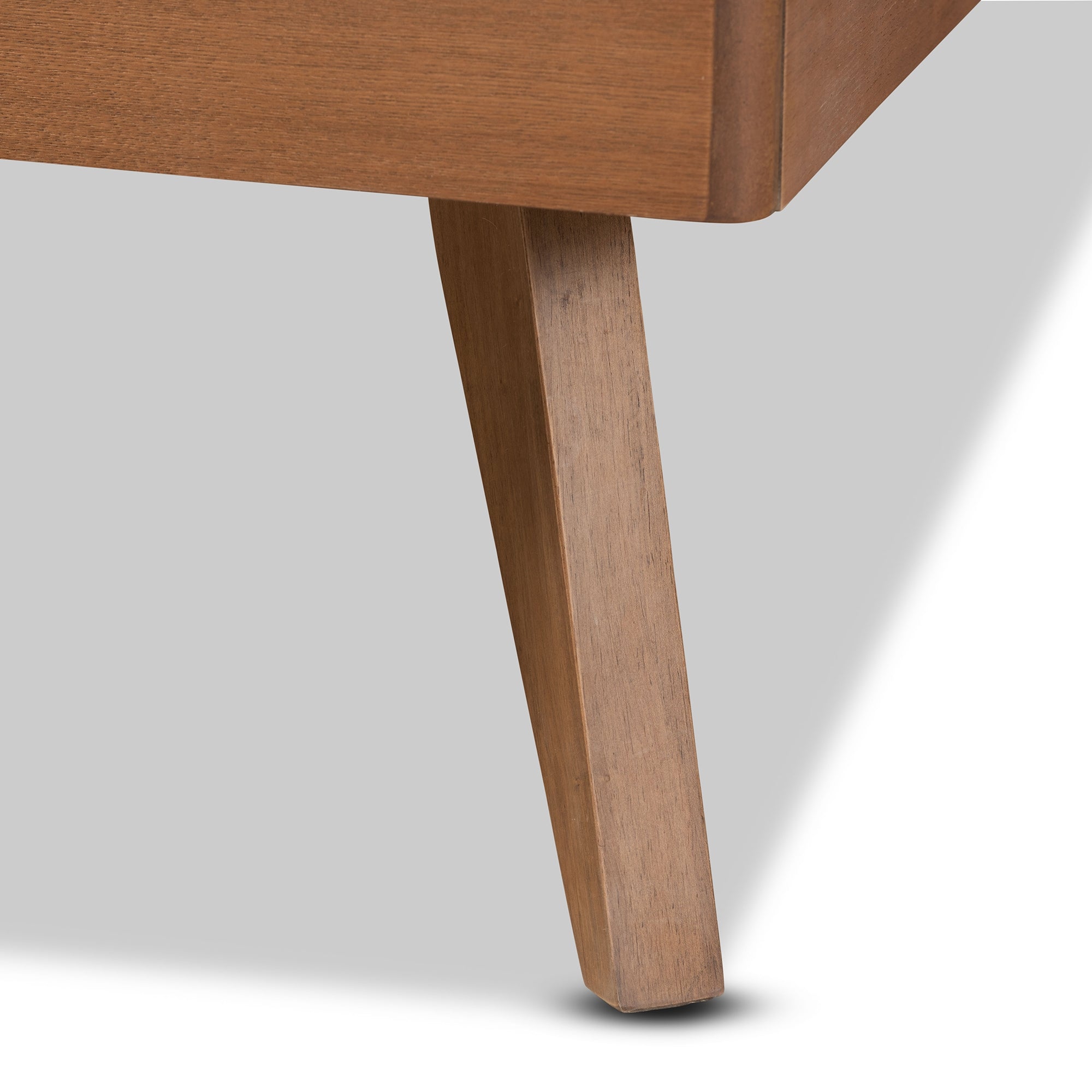 Baxton Studio Aimi Mid-Century Modern Walnut Brown Finished Wood Twin Size Platform Bed