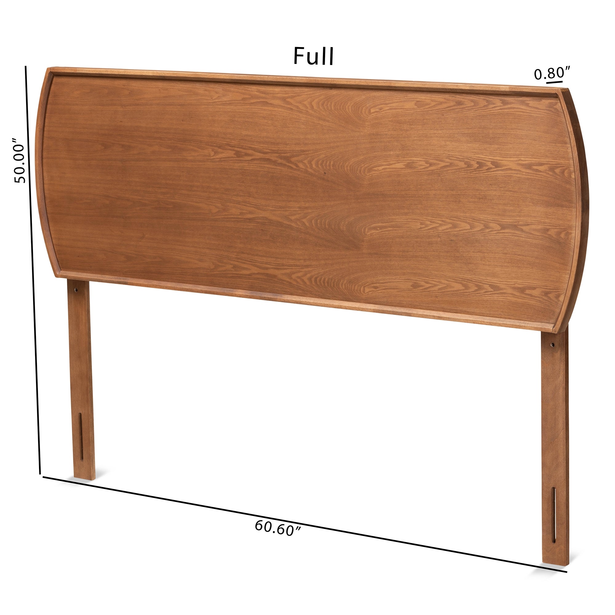 Baxton Studio Laurien Mid-Century Modern Ash Walnut Finished Wood Queen Size Headboard