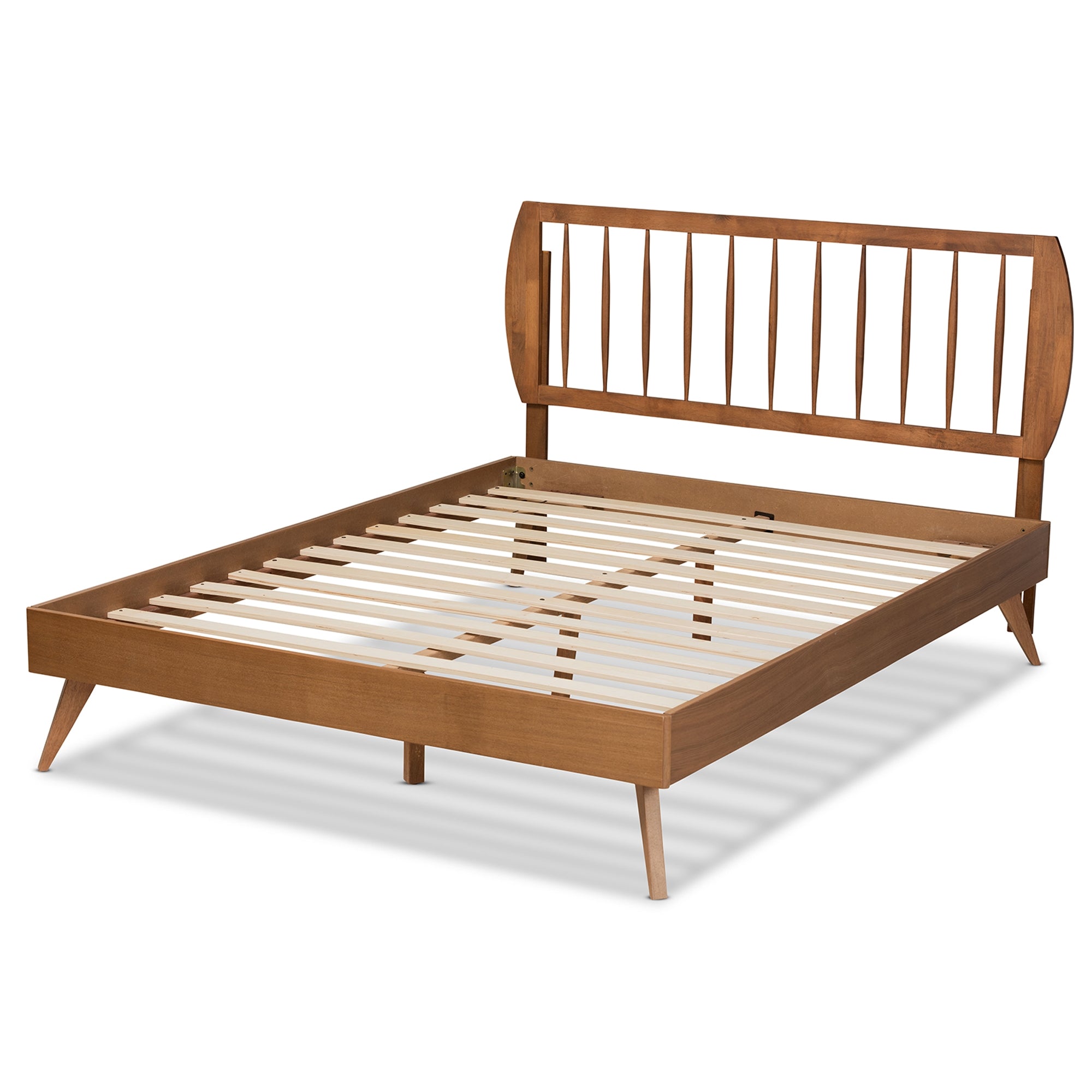 Baxton Studio Emiko Modern and Contemporary Walnut Brown Finished Wood King Size Platform Bed