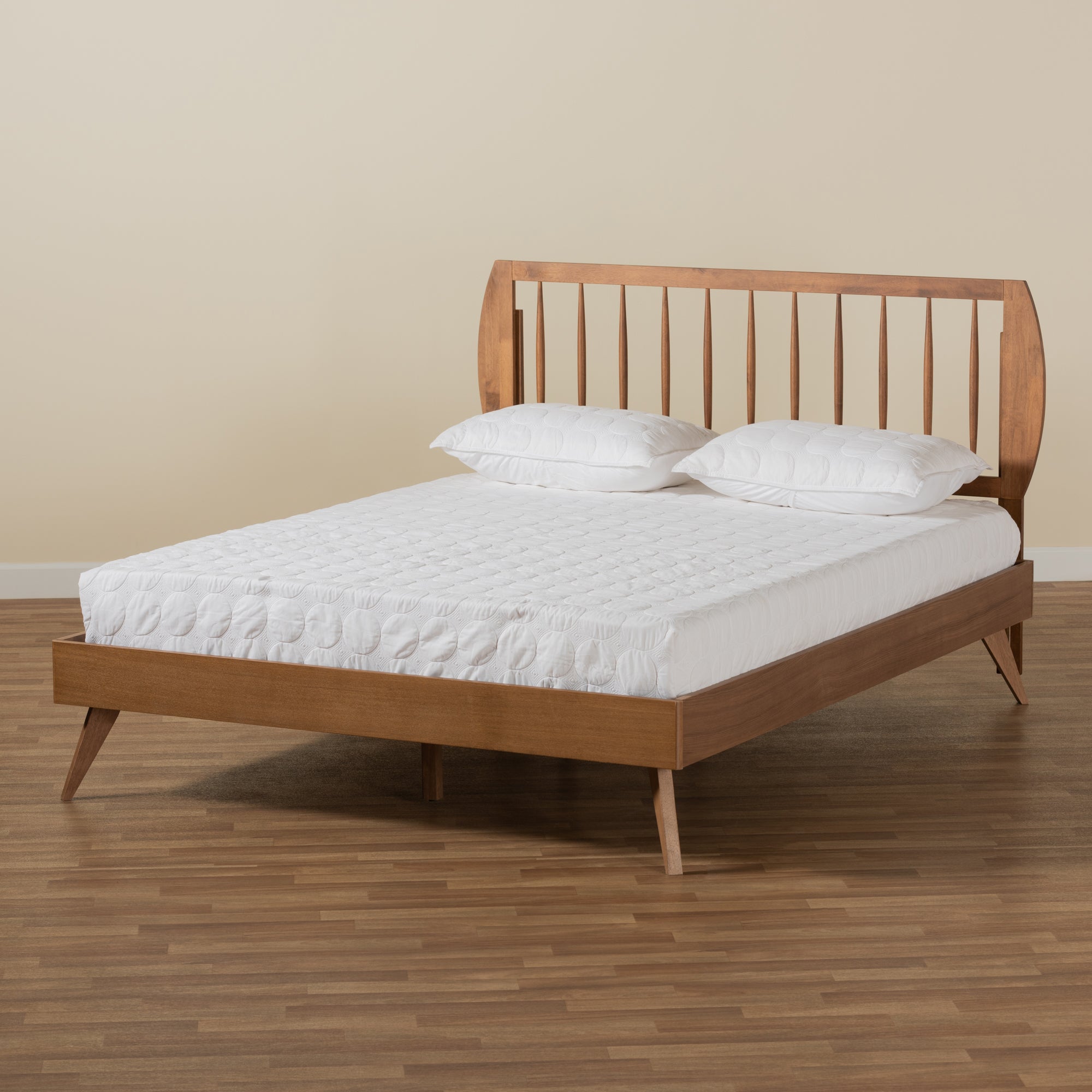Baxton Studio Emiko Modern and Contemporary Walnut Brown Finished Wood King Size Platform Bed