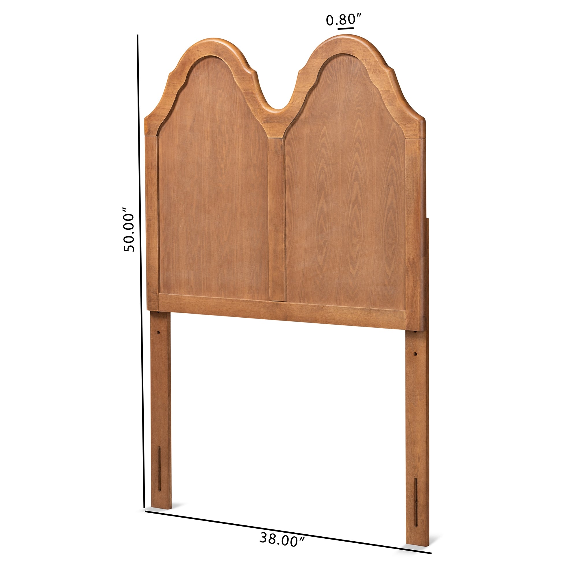 Baxton Studio Tobin Vintage Classic and Traditional Ash Walnut Finished Wood Twin Size Arched Headboard