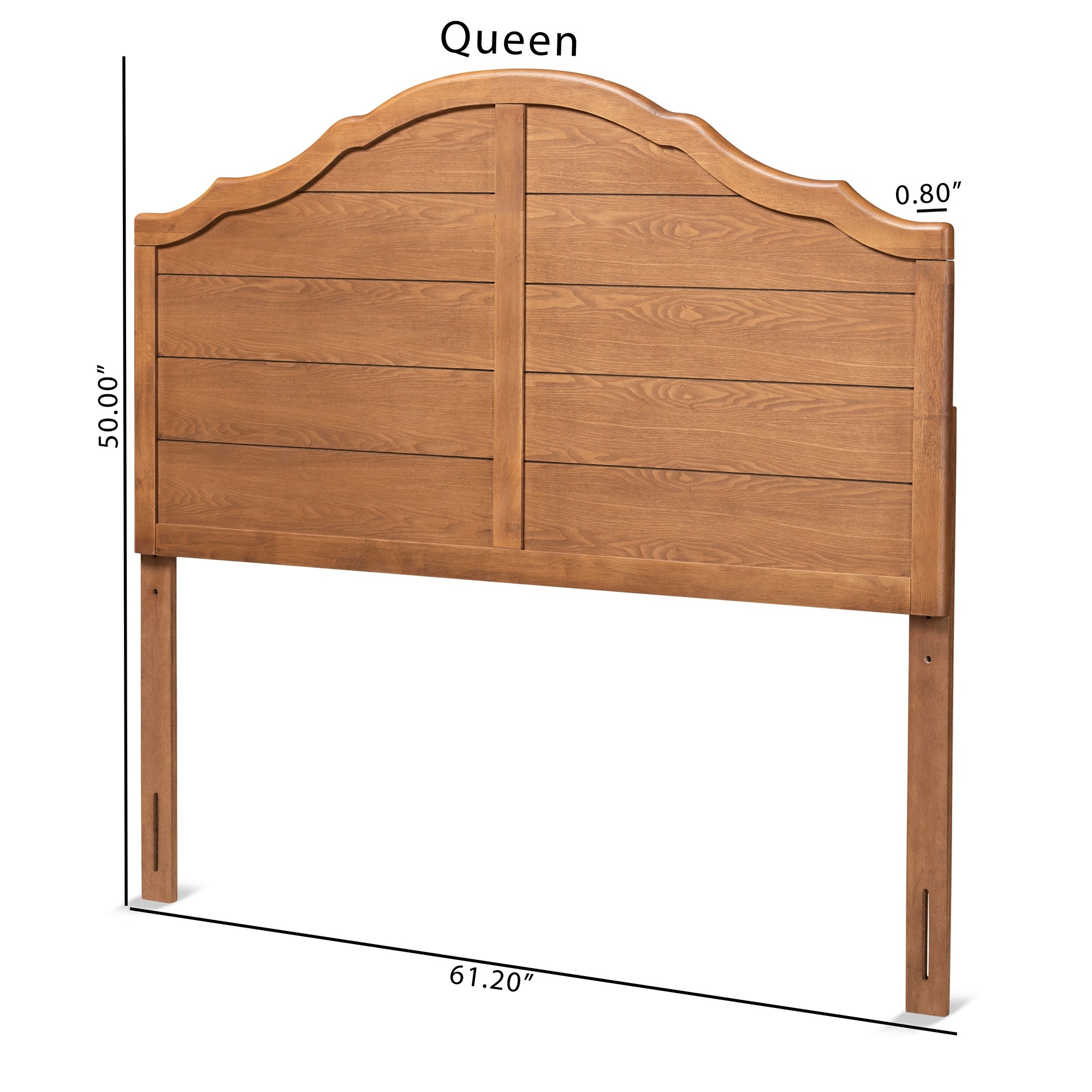 Baxton Studio Clive Vintage Traditional Farmhouse Ash Walnut Finished Wood Queen Size Headboard