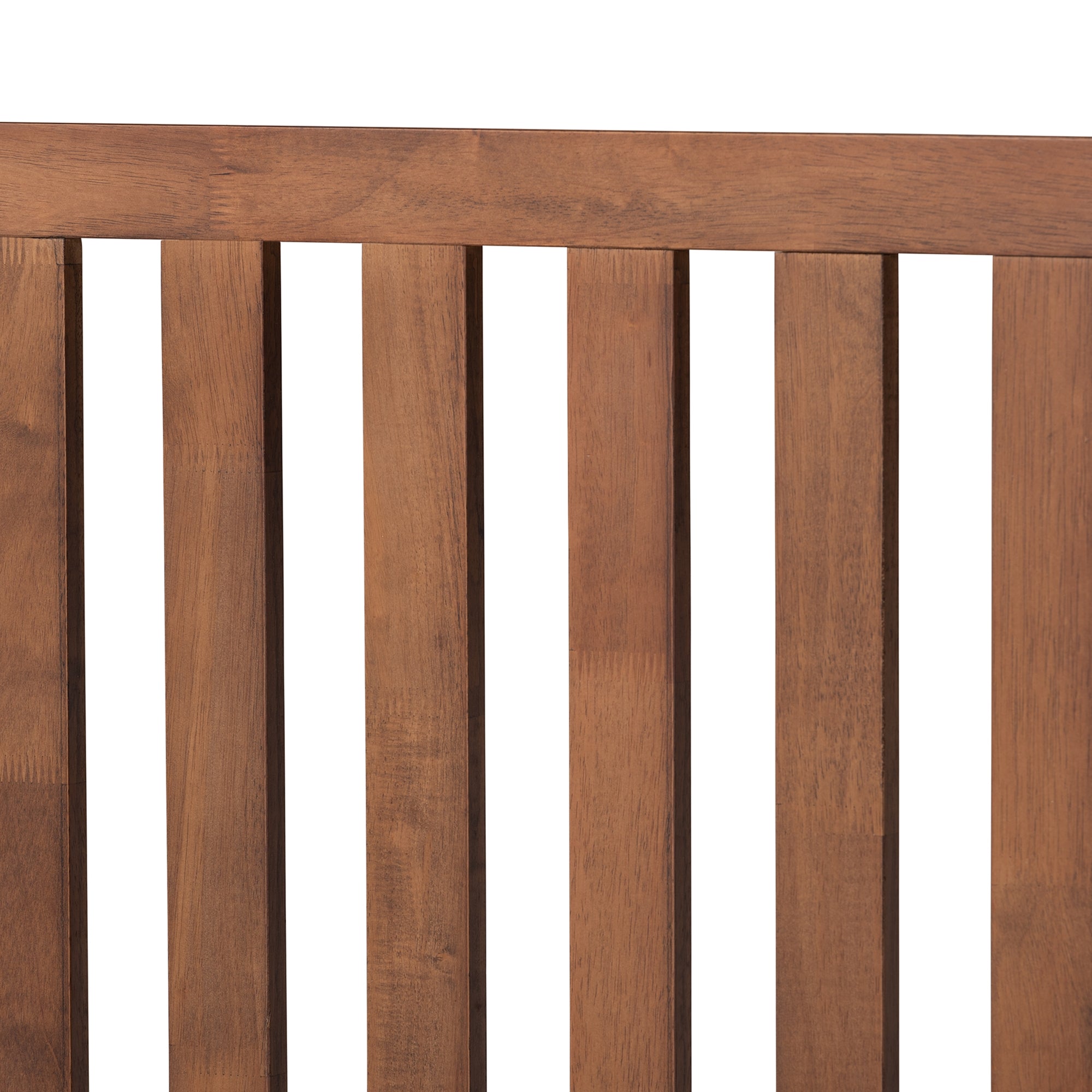 Baxton Studio Saki Mid-Century Modern Walnut Brown Finished Wood Queen Size Platform Bed
