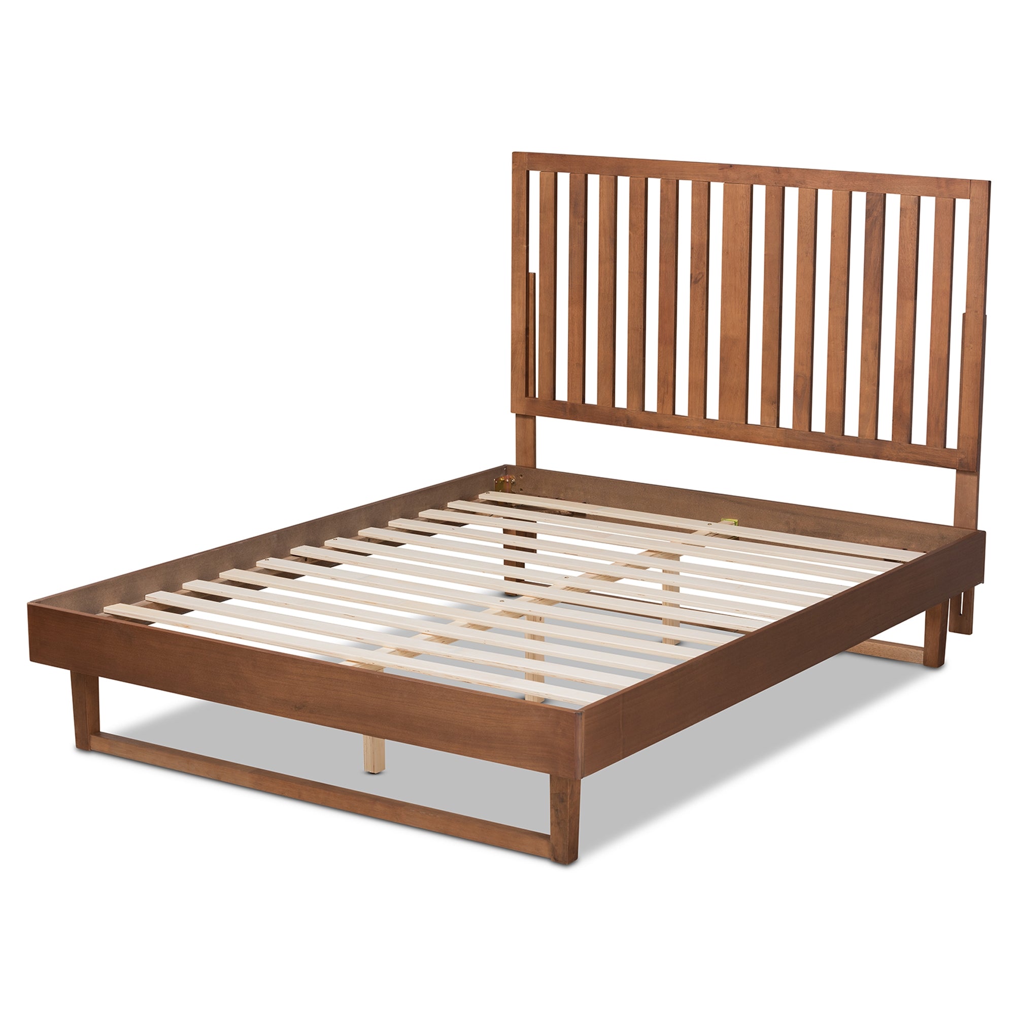 Baxton Studio Marin Modern and Contemporary Walnut Brown Finished Wood King Size Platform Bed
